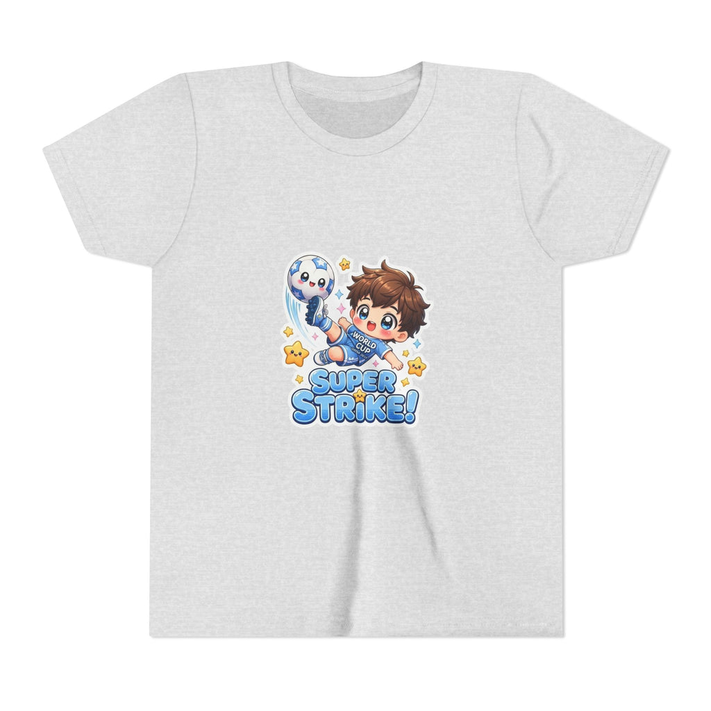 Youth Tee - Cute 'Super Strike!' Soccer Boy Graphic