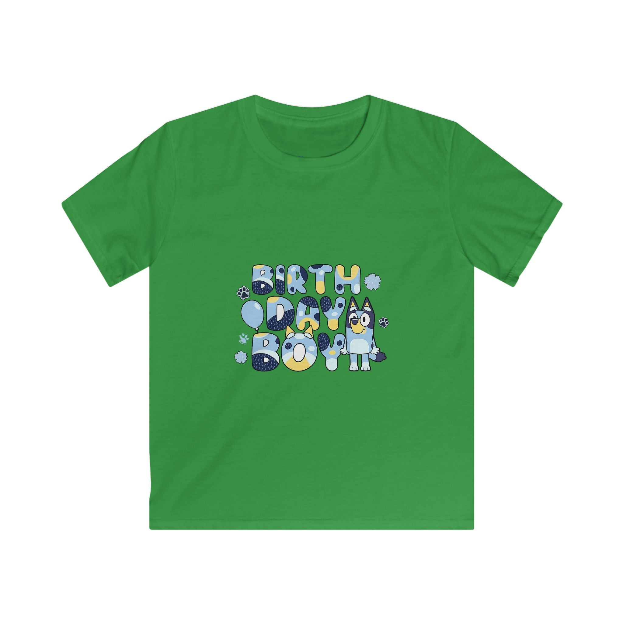 Kids Tee — Cute Blue "Birthday Boy" Bubble Letter Shirt