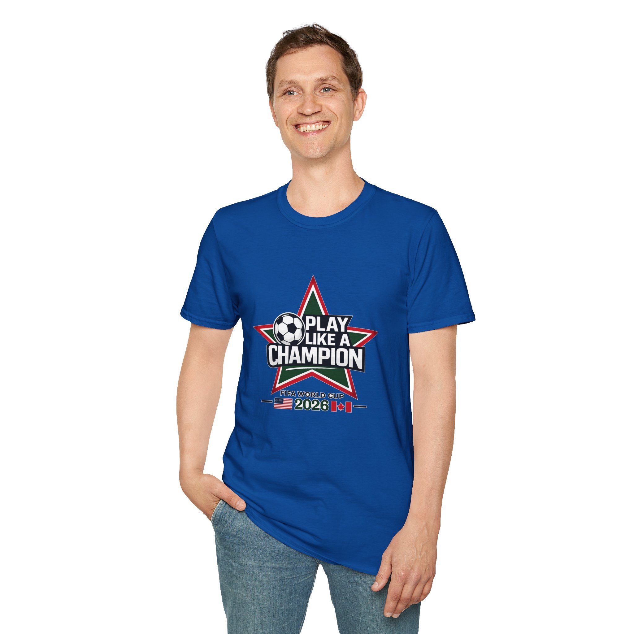 Play Like a Champion Soccer T-Shirt — Soccer 2026 Star Design
