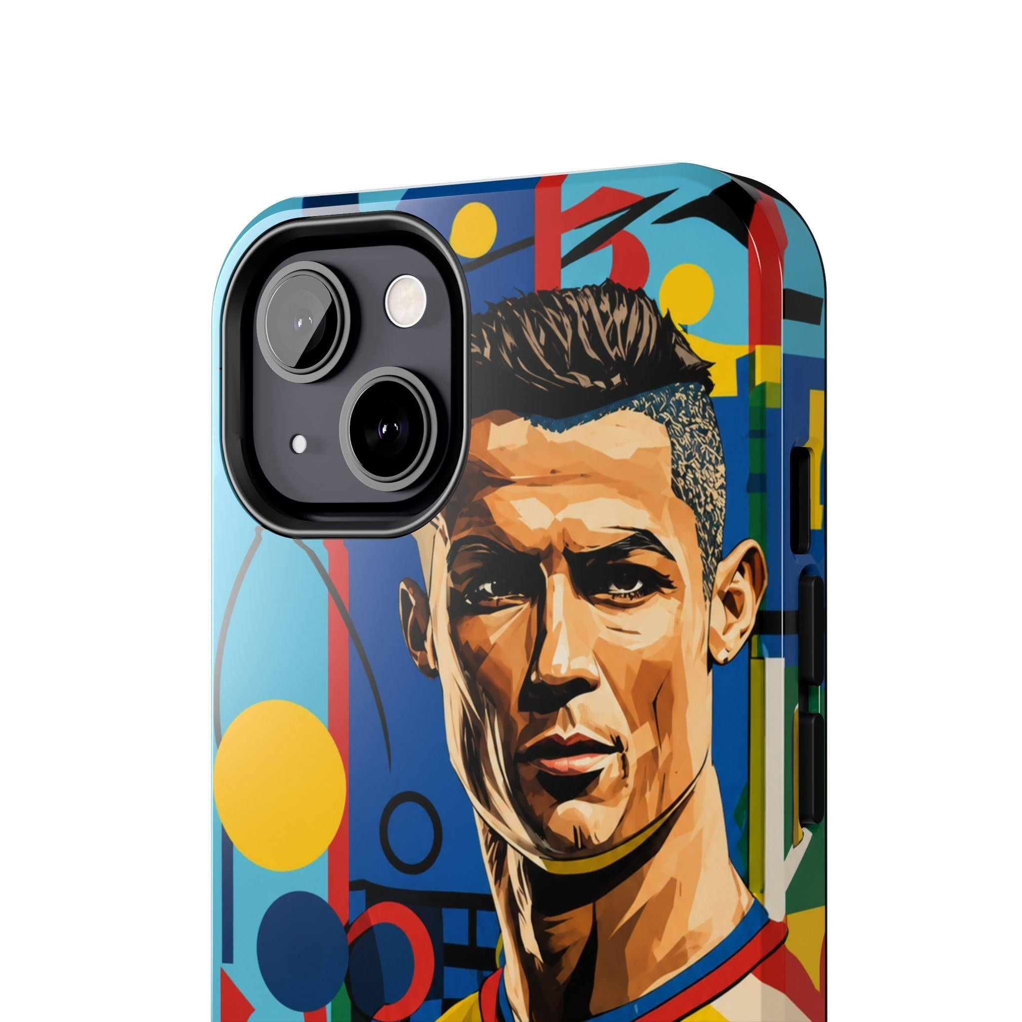Portugal  legend Pop Art Tough Phone Case — Colorful Soccer Legend Protective Cover.