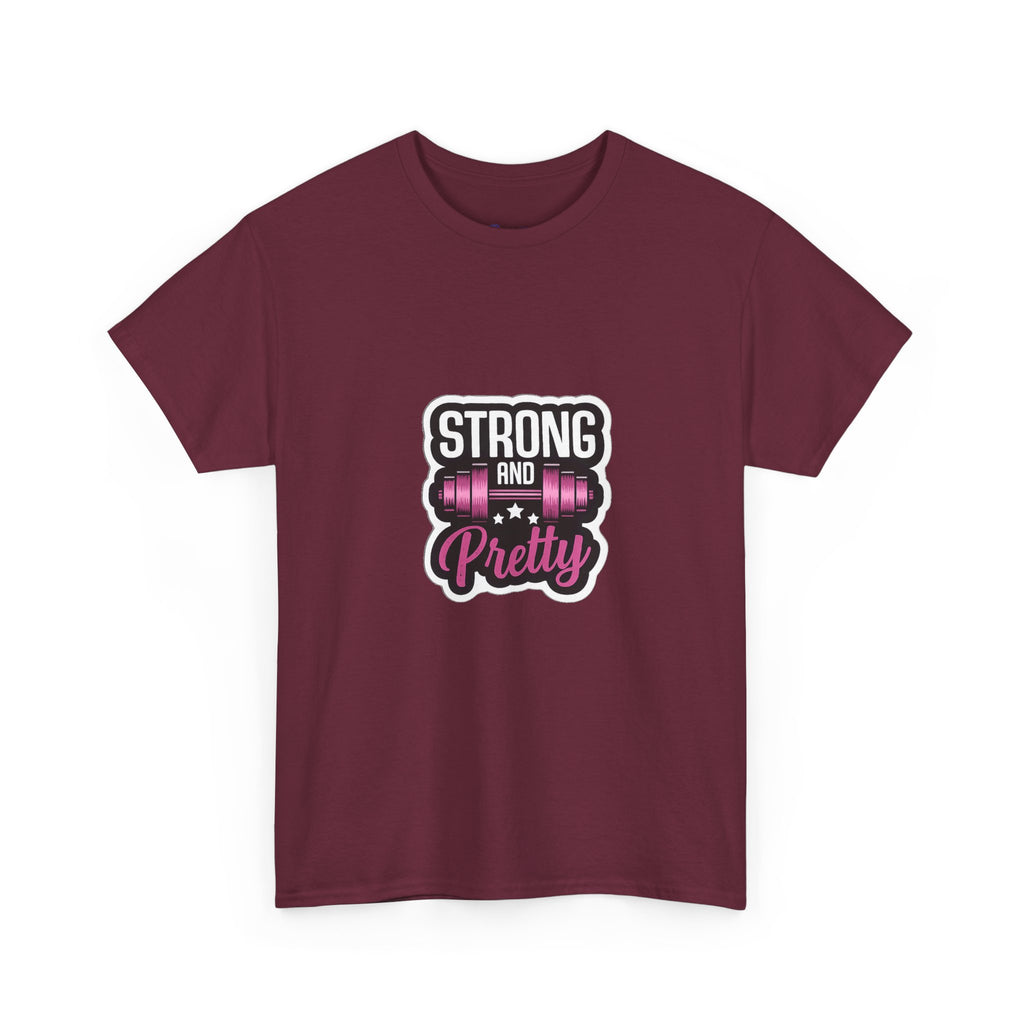 Strong and Pretty Tee — 'Strong and Pretty' Fitness Graphic T-Shirt