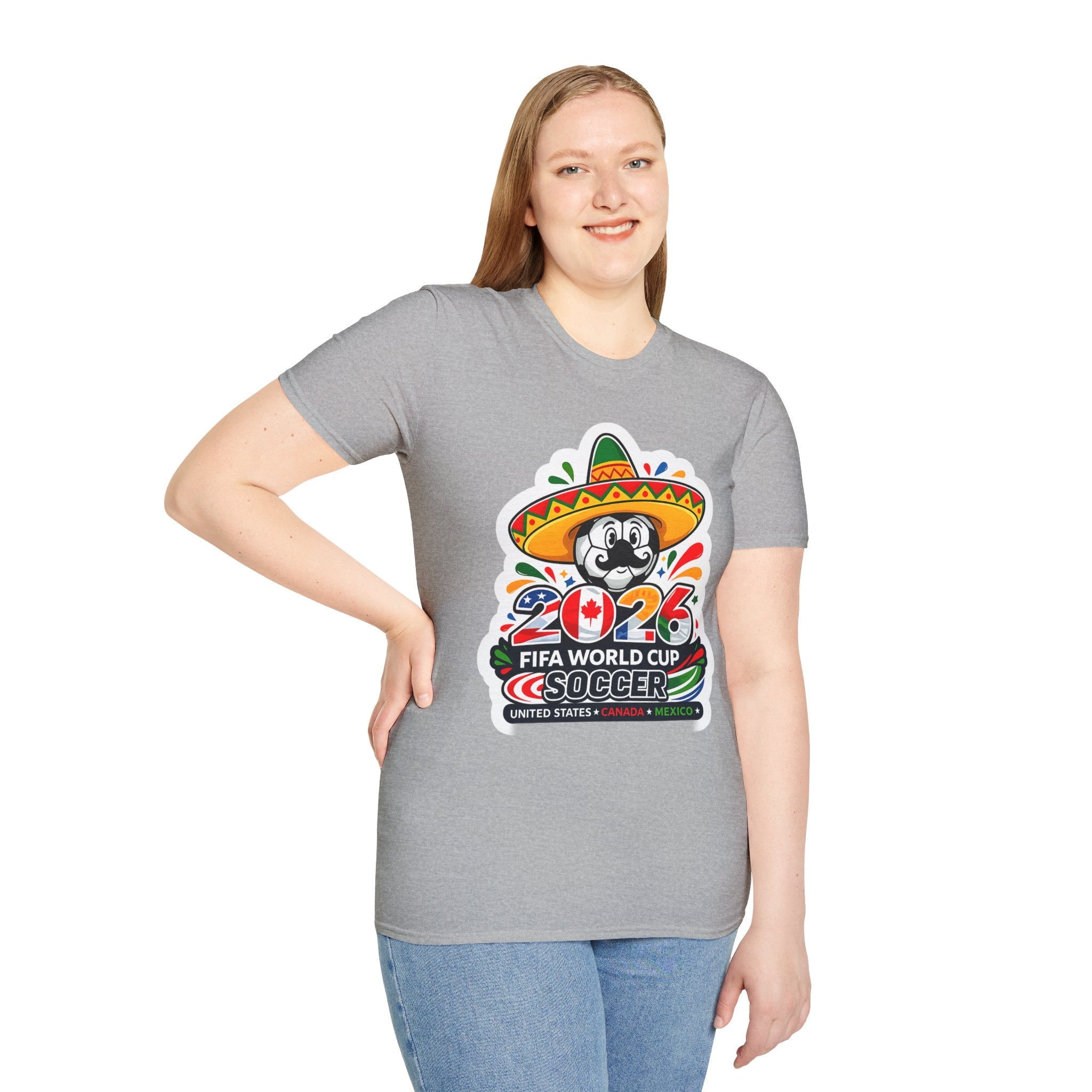 Soccer 2026 Soccer T-Shirt — Colorful Sombrero Mascot Design