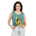 Soccer 2016 Player Silhouette Tank Top — Yellow Brushstroke Sports Vest.