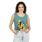 Soccer 2016 Player Silhouette Tank Top — Yellow Brushstroke Sports Vest.