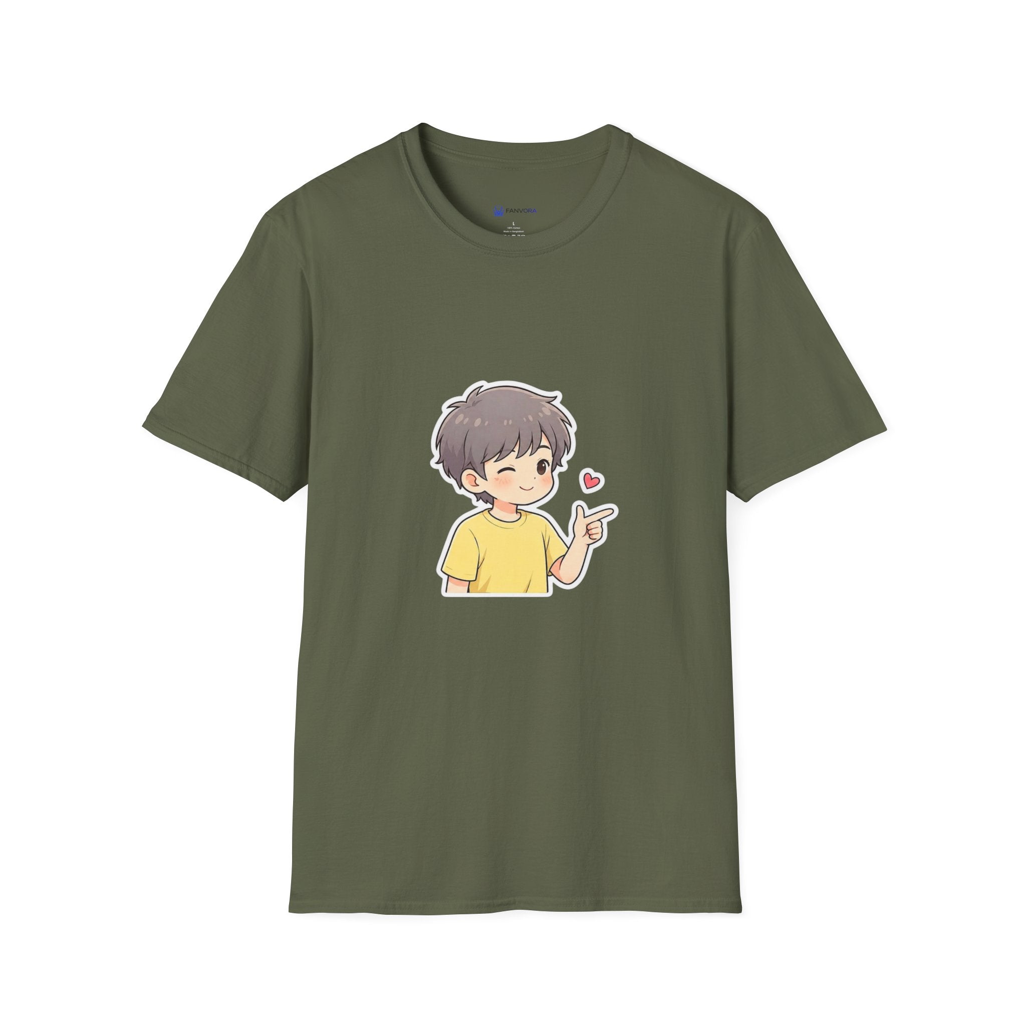 Cute Boy Cartoon Heart T-Shirt – Kawaii Cute Kid Character Tee