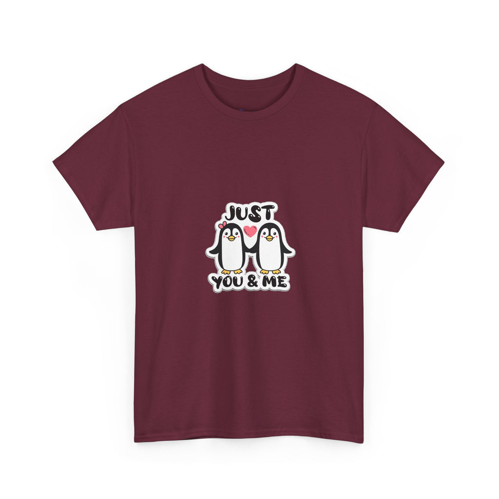Just You & Me Penguin Tee — Cute Couples Graphic T-Shirt