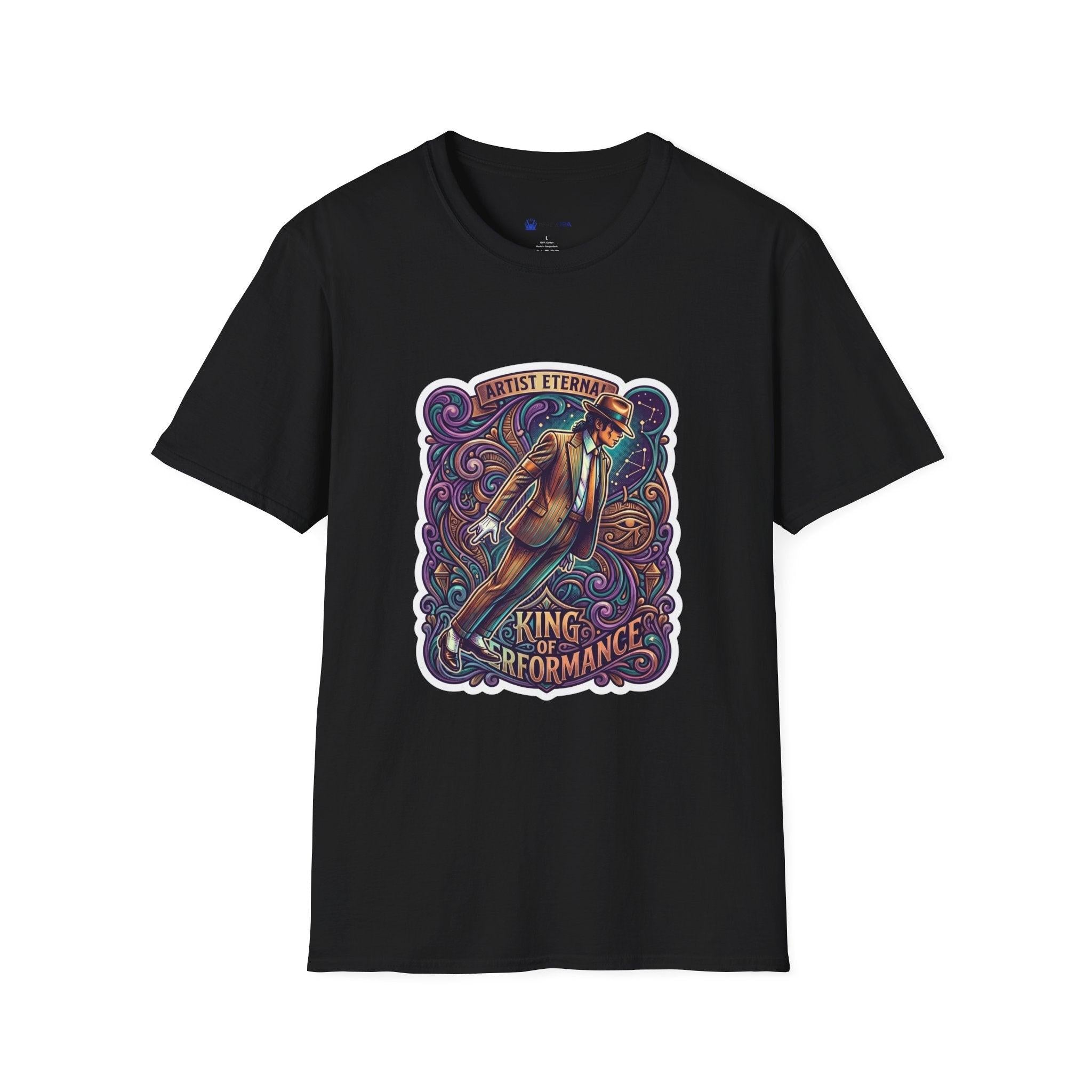 Michael Jackson King of Performance retro tribute graphic t-shirt design