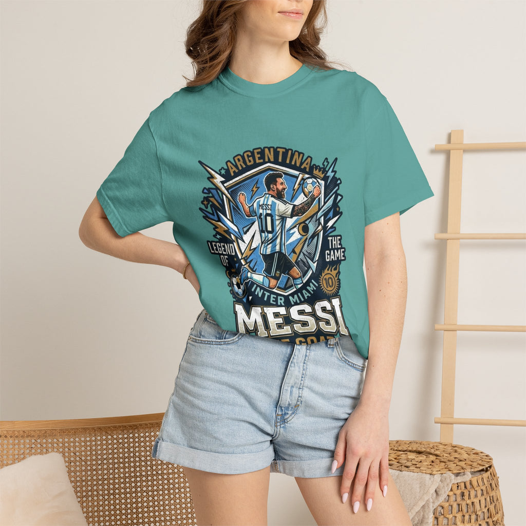 Messi "The GOAT" Soccer T-Shirt - Argentina Fan Version