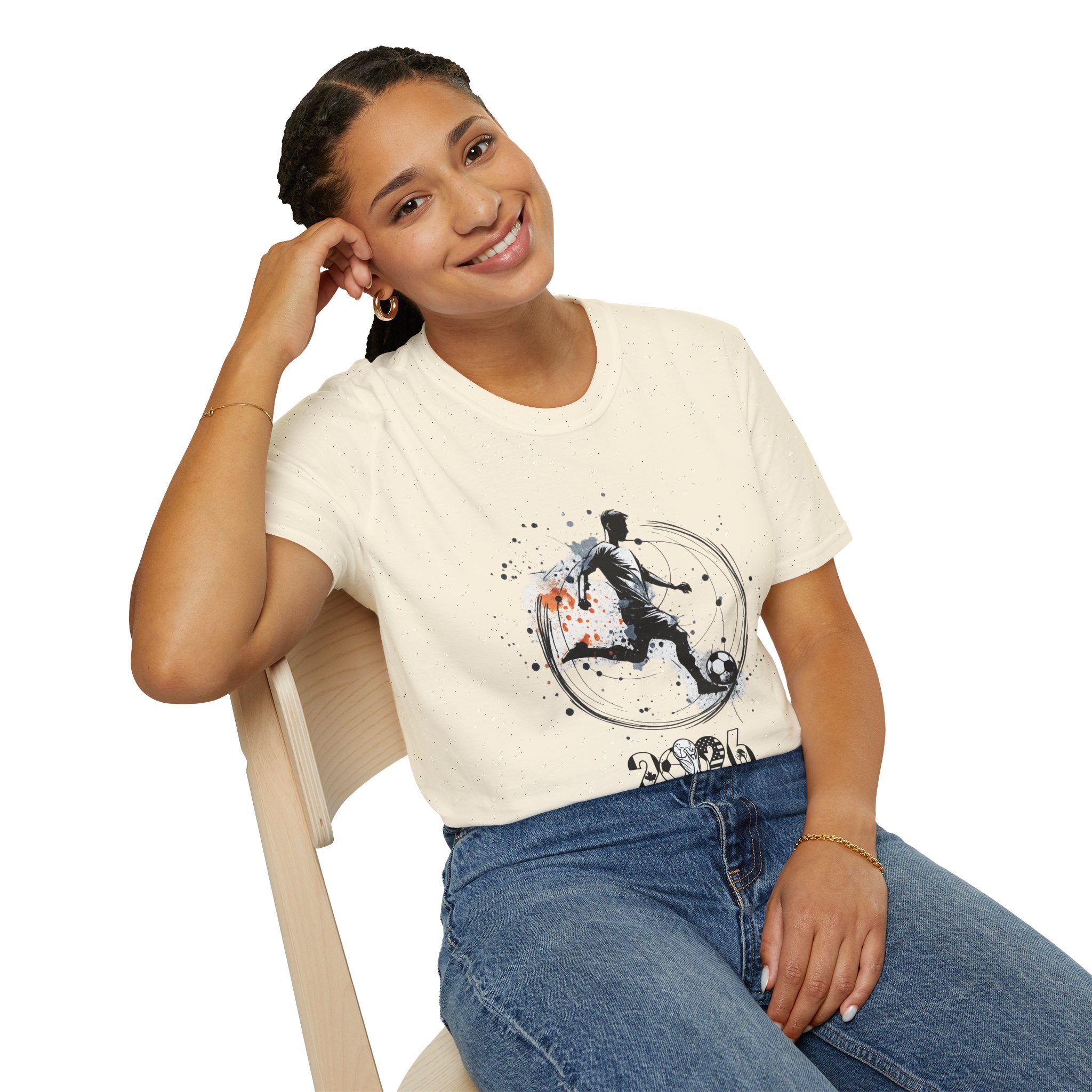 Soccer Player Silhouette T‑Shirt — 2026 Grunge Football Design
