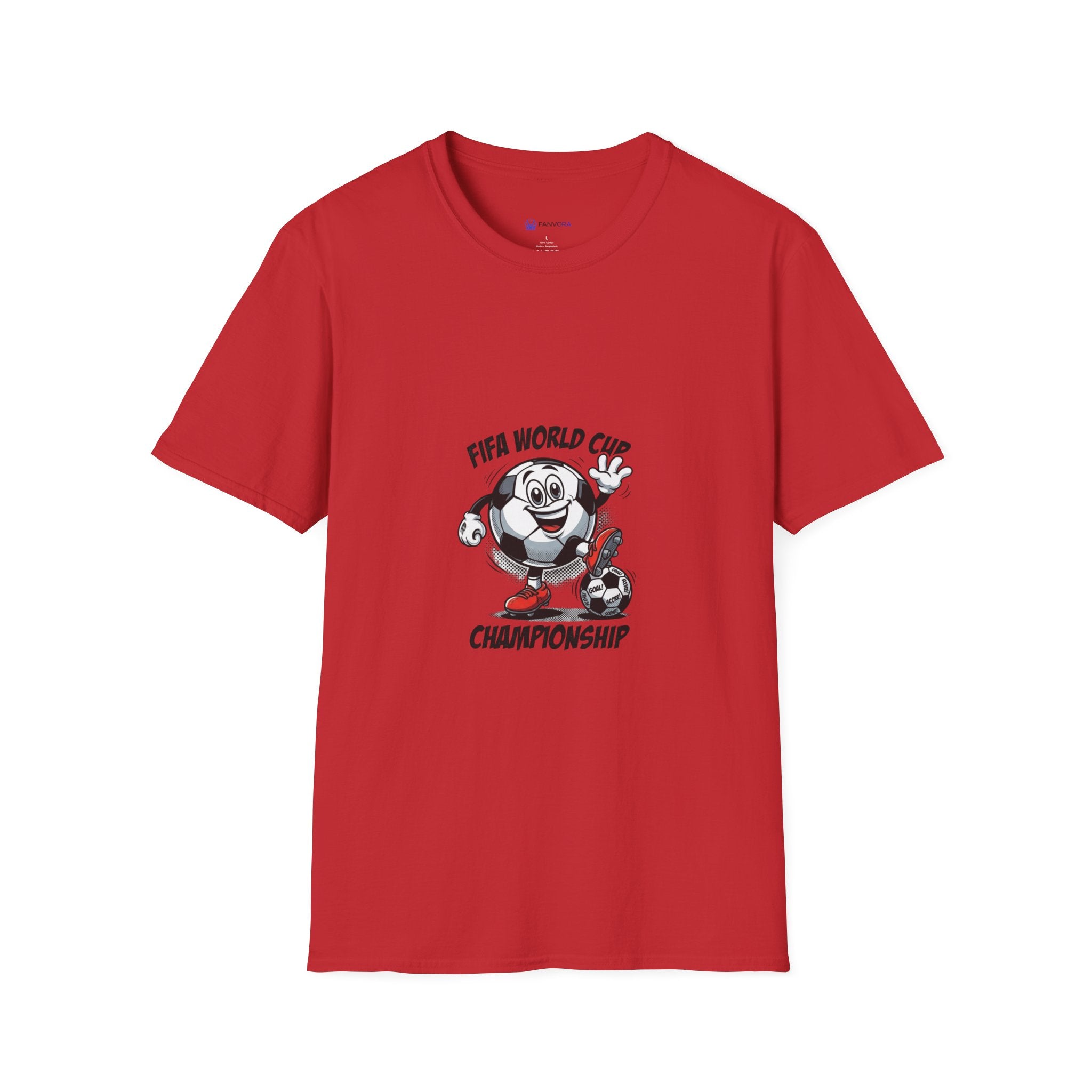 SPORTS comic style Cartoon Mascot T-Shirt — Championship Soccer Tee