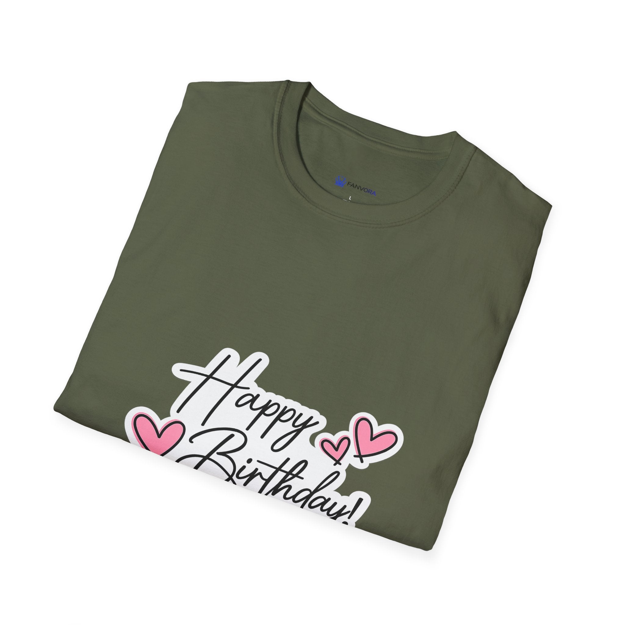 Birthday T-Shirt — "Happy Birthday" Heart Graphic
