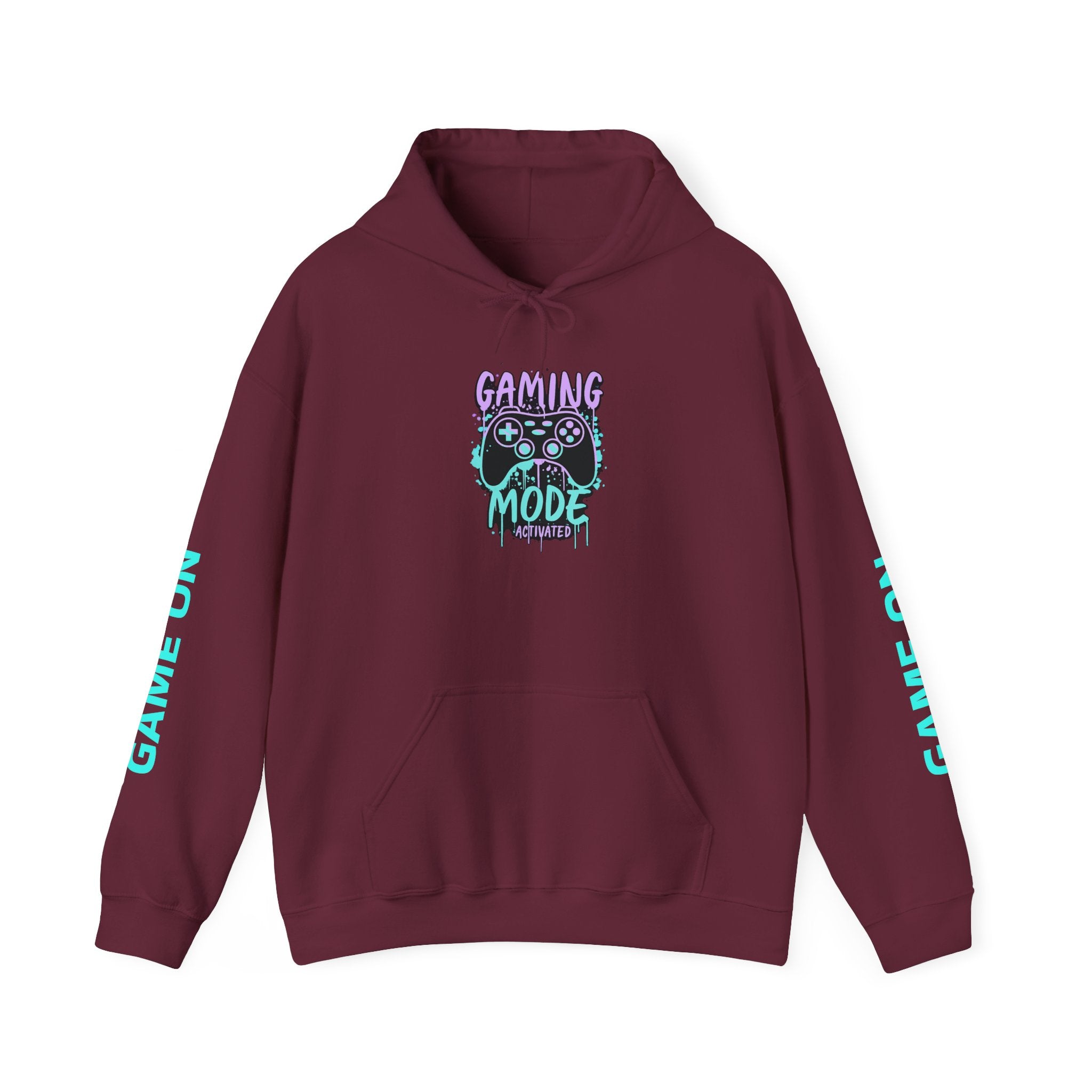 Gaming Mode Hoodie — "Gaming Mode" Graphic Pullover with Sleeve "Game On" Text