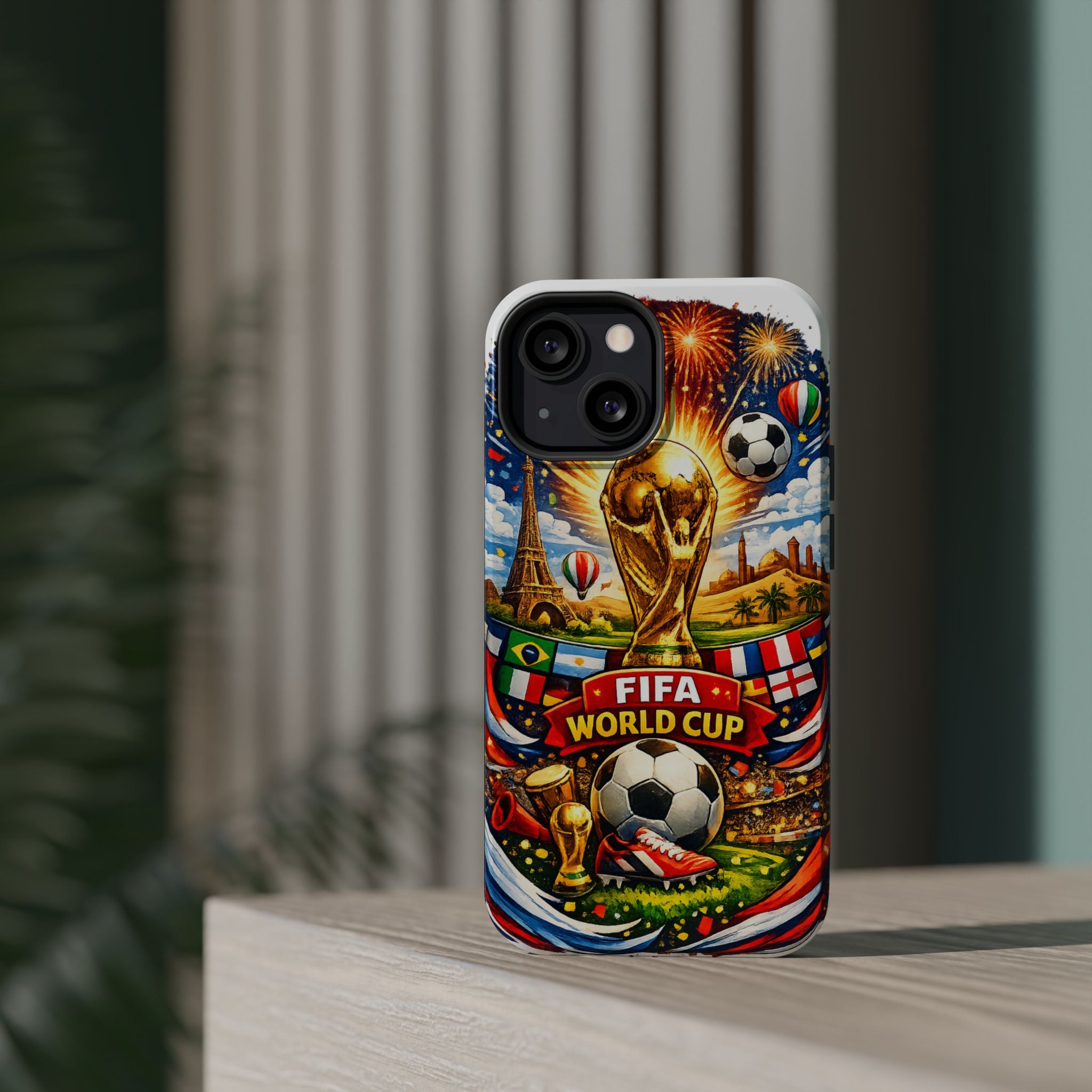 Soccer Magnetic Impact-Resistant Phone Case — FIFA Trophy Design