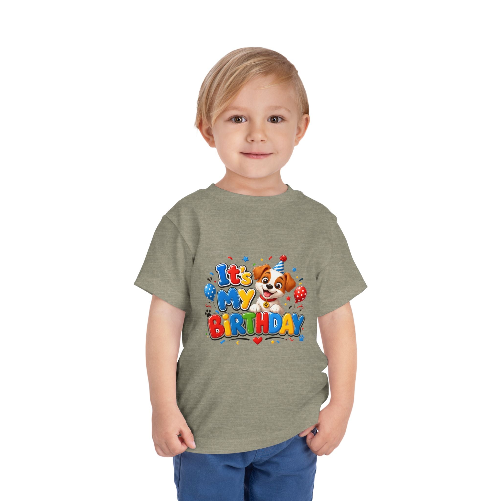 Toddler Birthday Tee — "It's My Birthday" Puppy Party Shirt