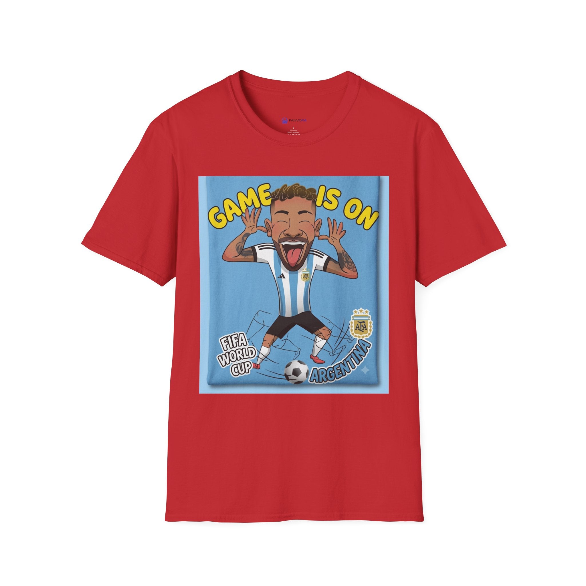 Soccer Fan T-Shirt — "Game Is On" Cartoon Player Graphic