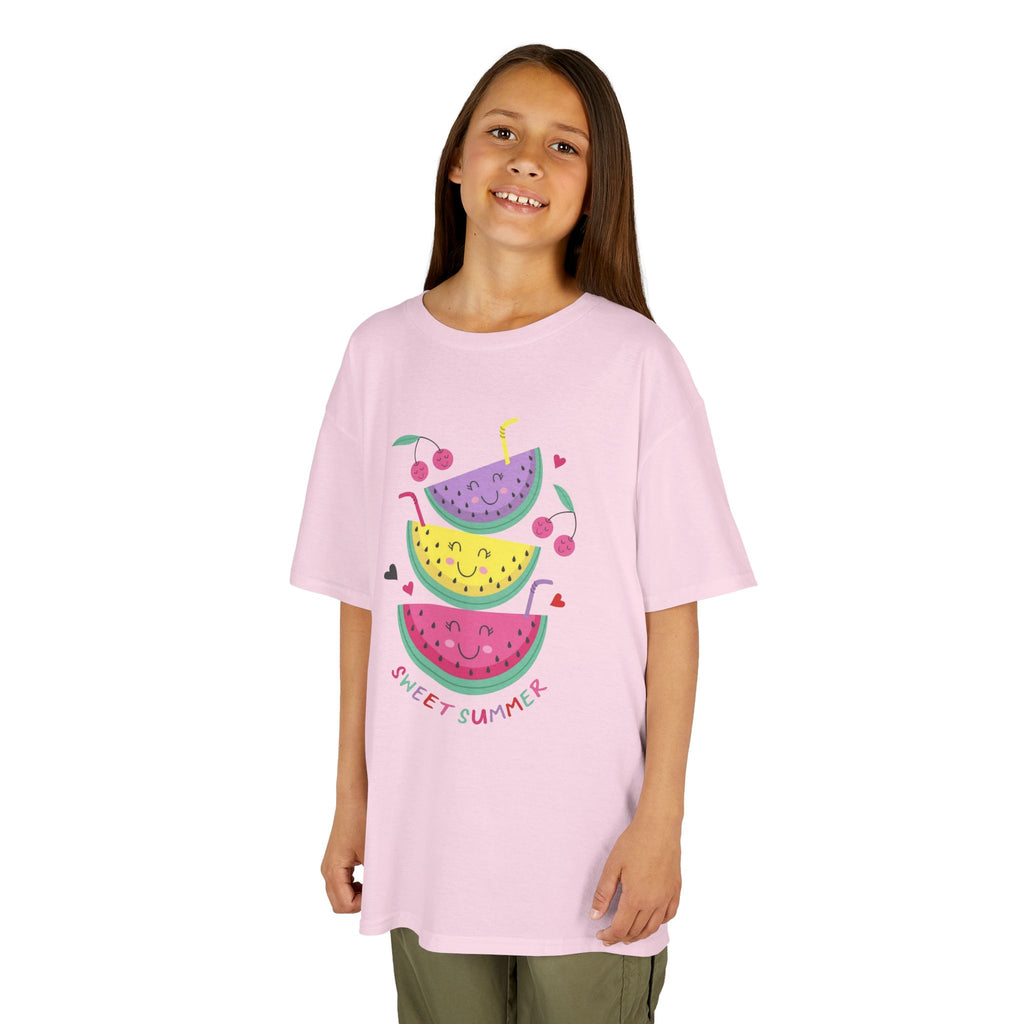 Kids T-Shirt — Cute Stacked Watermelon Illustration with "Sweet Things" Text