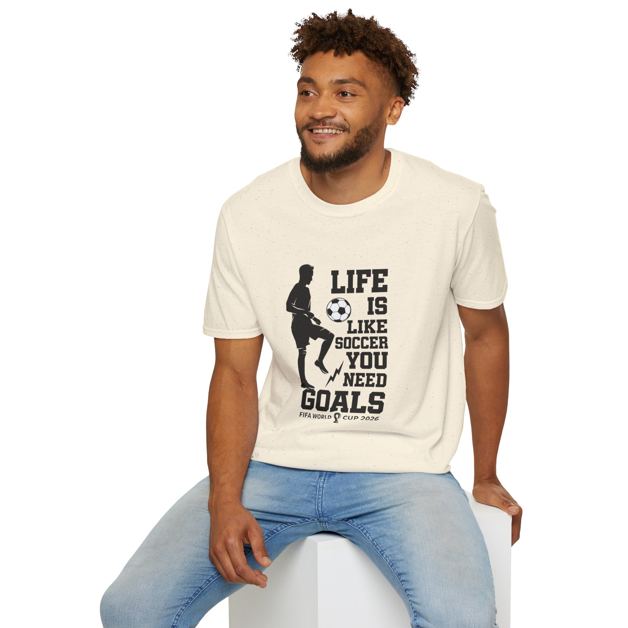 Soccer T-Shirt — "Life Is Like Soccer, You Need Goals" Athletic Tee