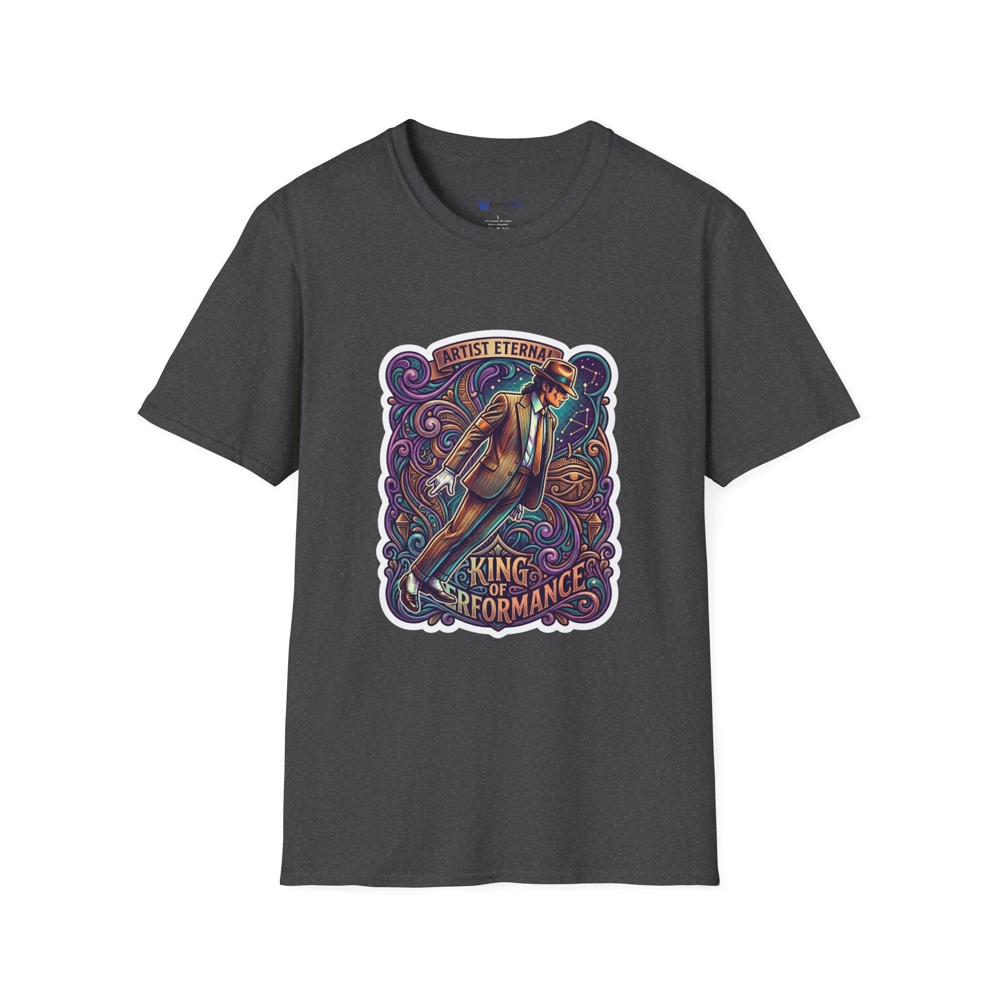 Michael Jackson King of Performance retro tribute graphic t-shirt design