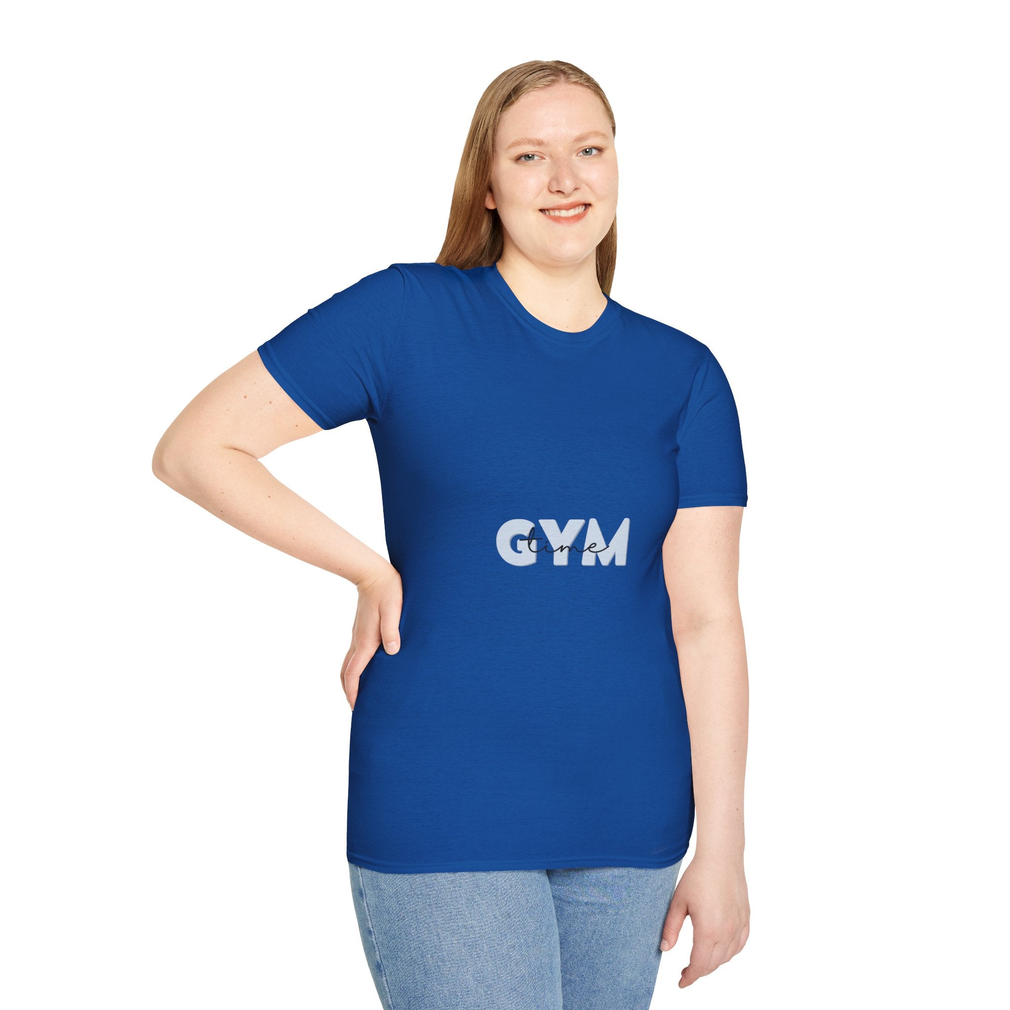 Gym Vibes T‑Shirt — Minimal Light Blue 'GYM' Graphic Tee