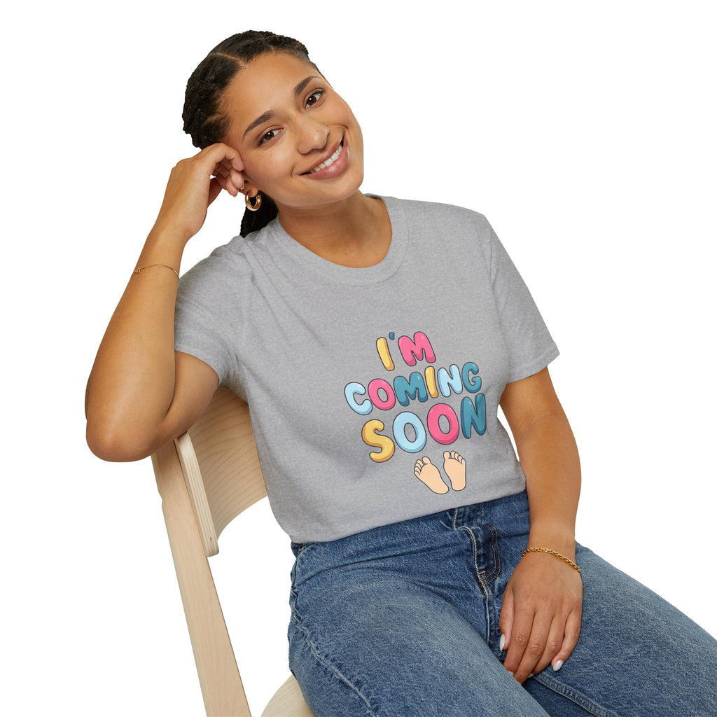 Maternity T-Shirt "I'm Coming Soon" Baby Announcement Tee