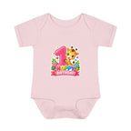 1st Birthday Baby Bodysuit - Happy Birthday Giraffe Onesie
