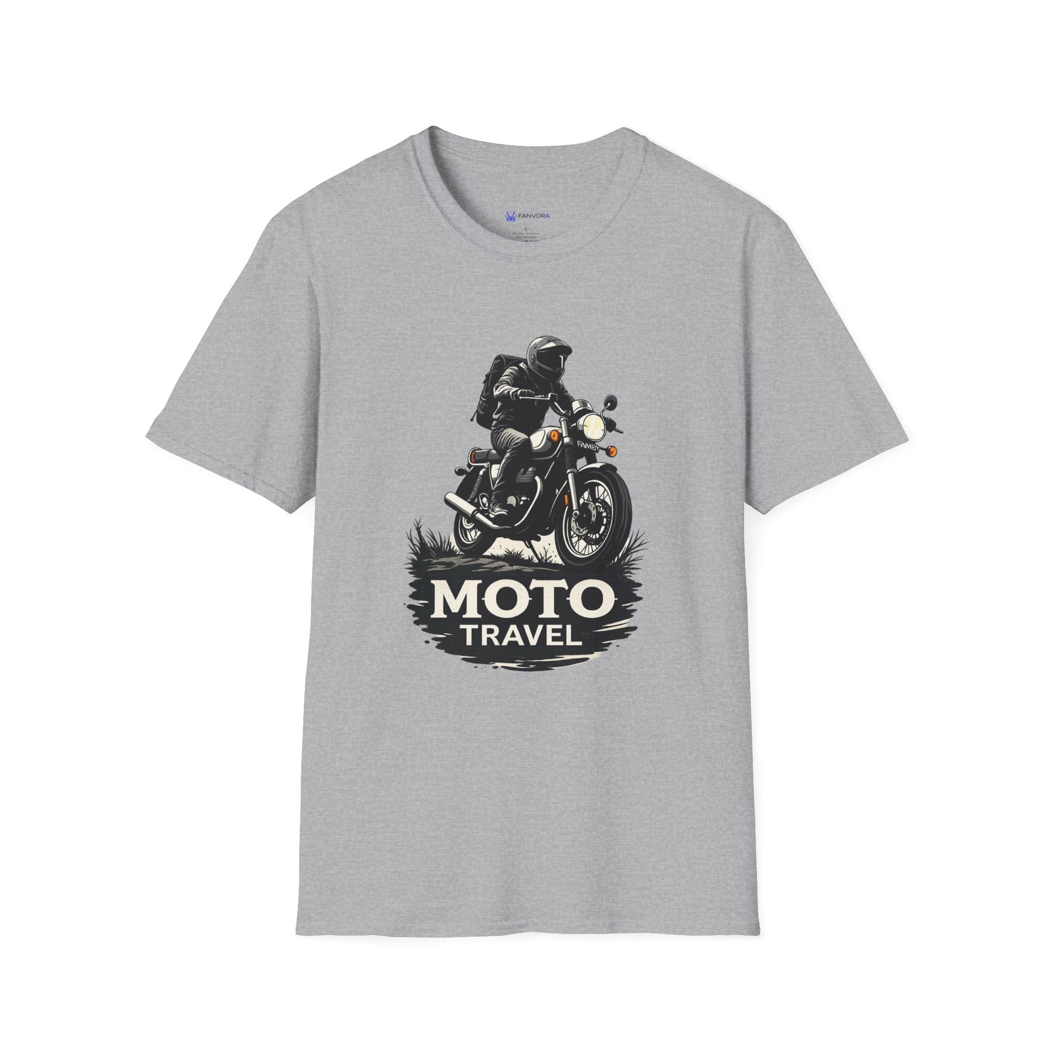 Moto Travel T‑Shirt — Vintage Motorcycle Rider Tee