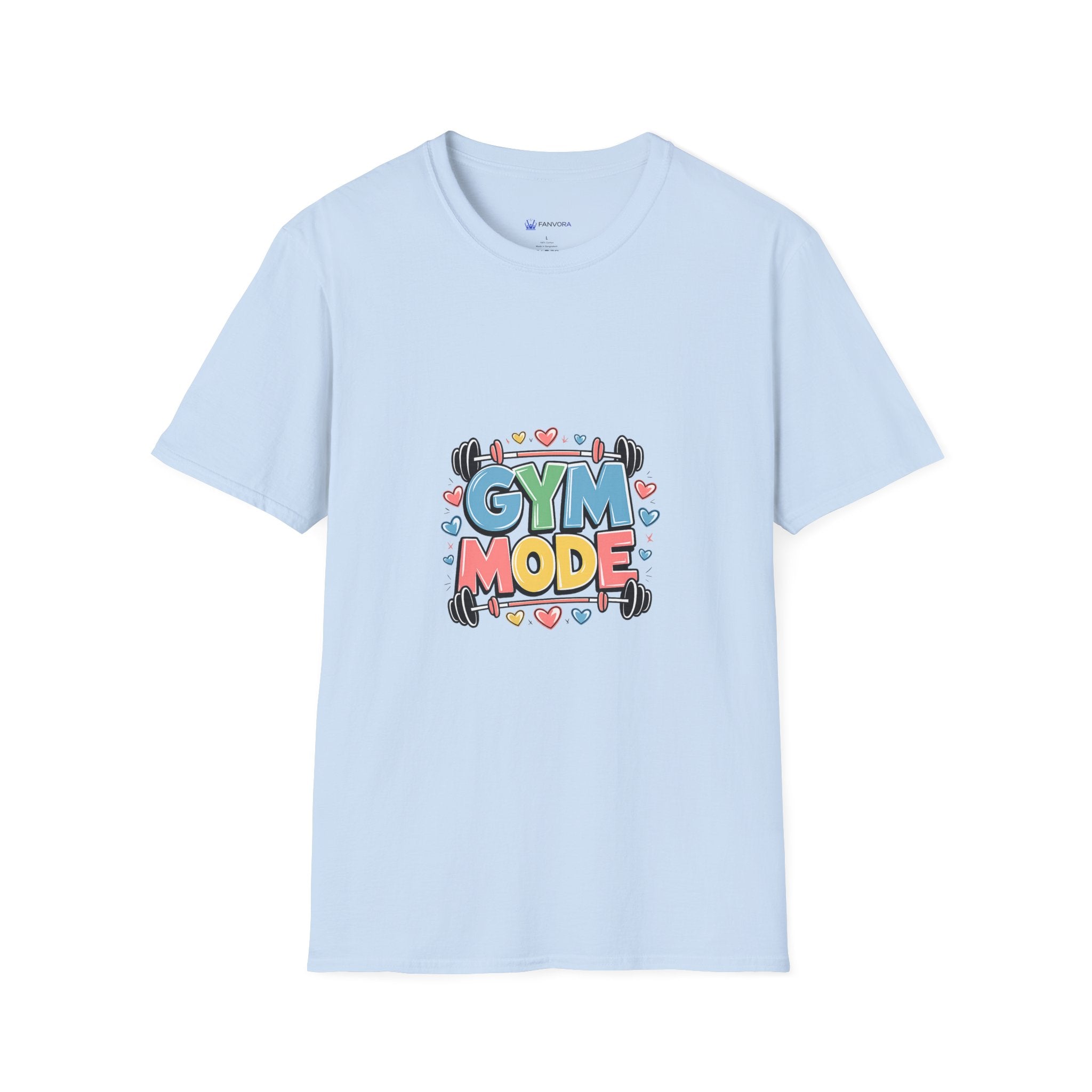 Gym Mode T-Shirt — Cute Barbell Fitness Tee for Gym Lovers