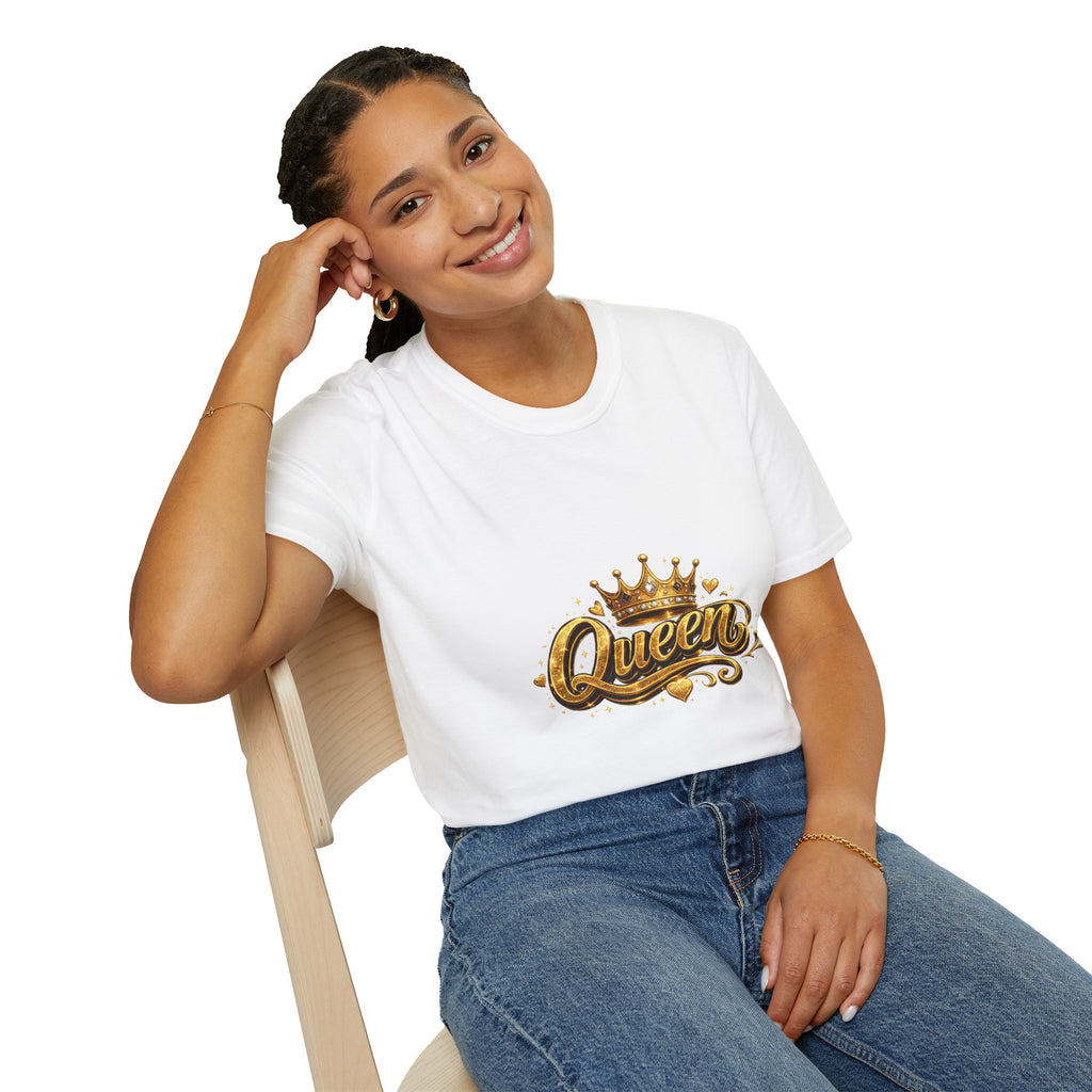 Queen Graphic T-Shirt — Gold Crown Design
