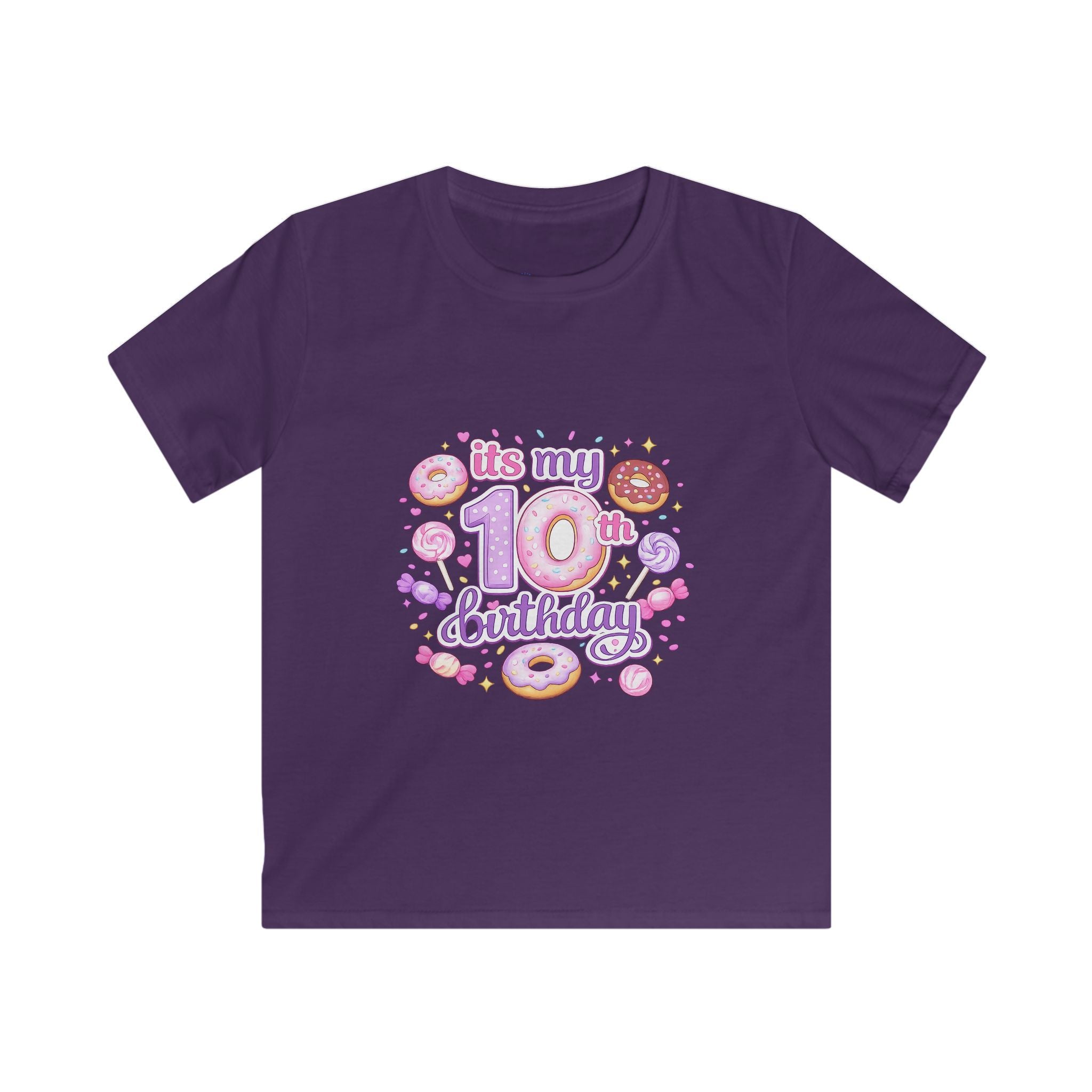 Kids 10th Birthday T-Shirt — “It's My 10th Birthday” Fun Donut Design