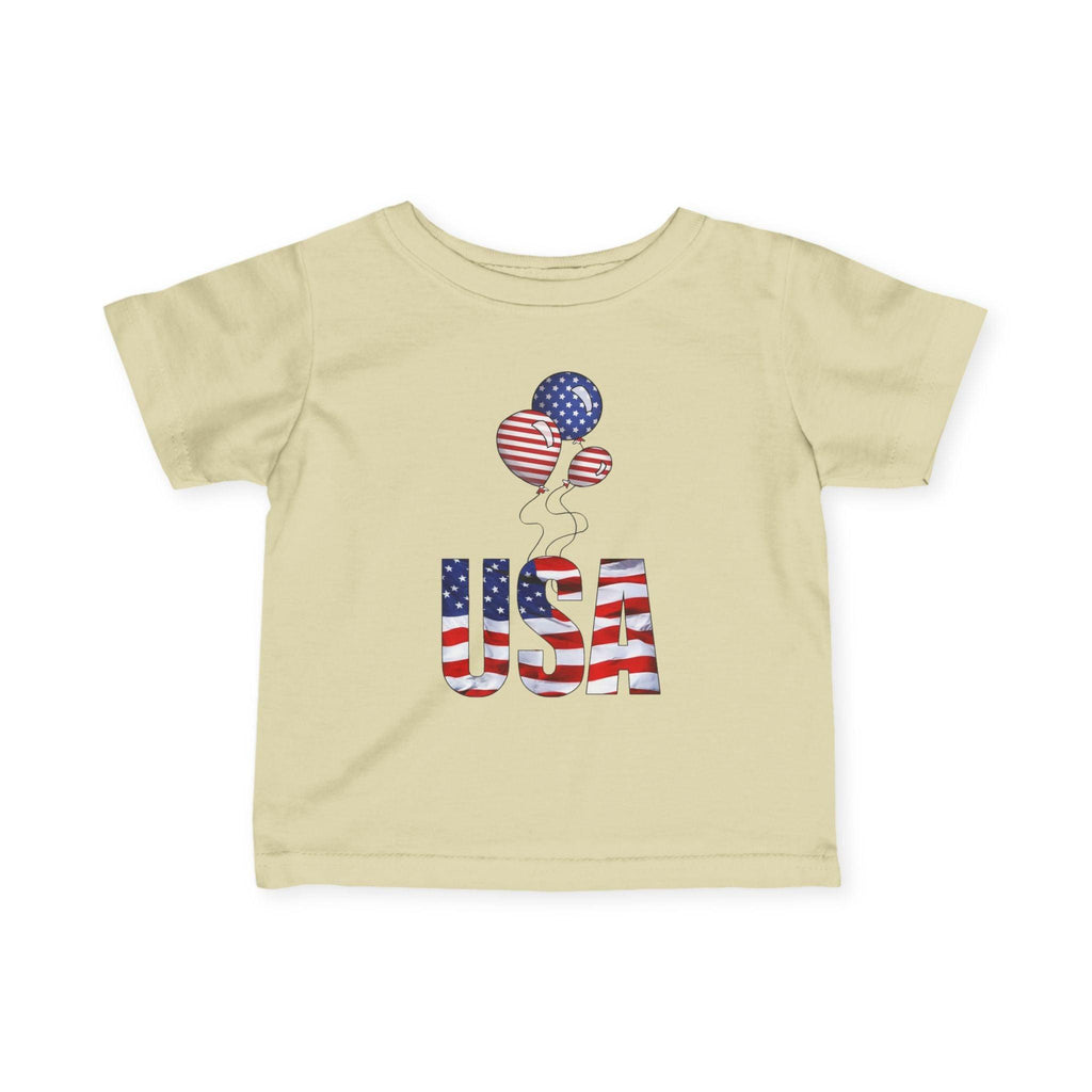 Infant Tee - USA Flag Balloons Graphic (Patriotic 4th of July Baby Shirt).