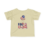 Infant Tee - USA Flag Balloons Graphic (Patriotic 4th of July Baby Shirt).