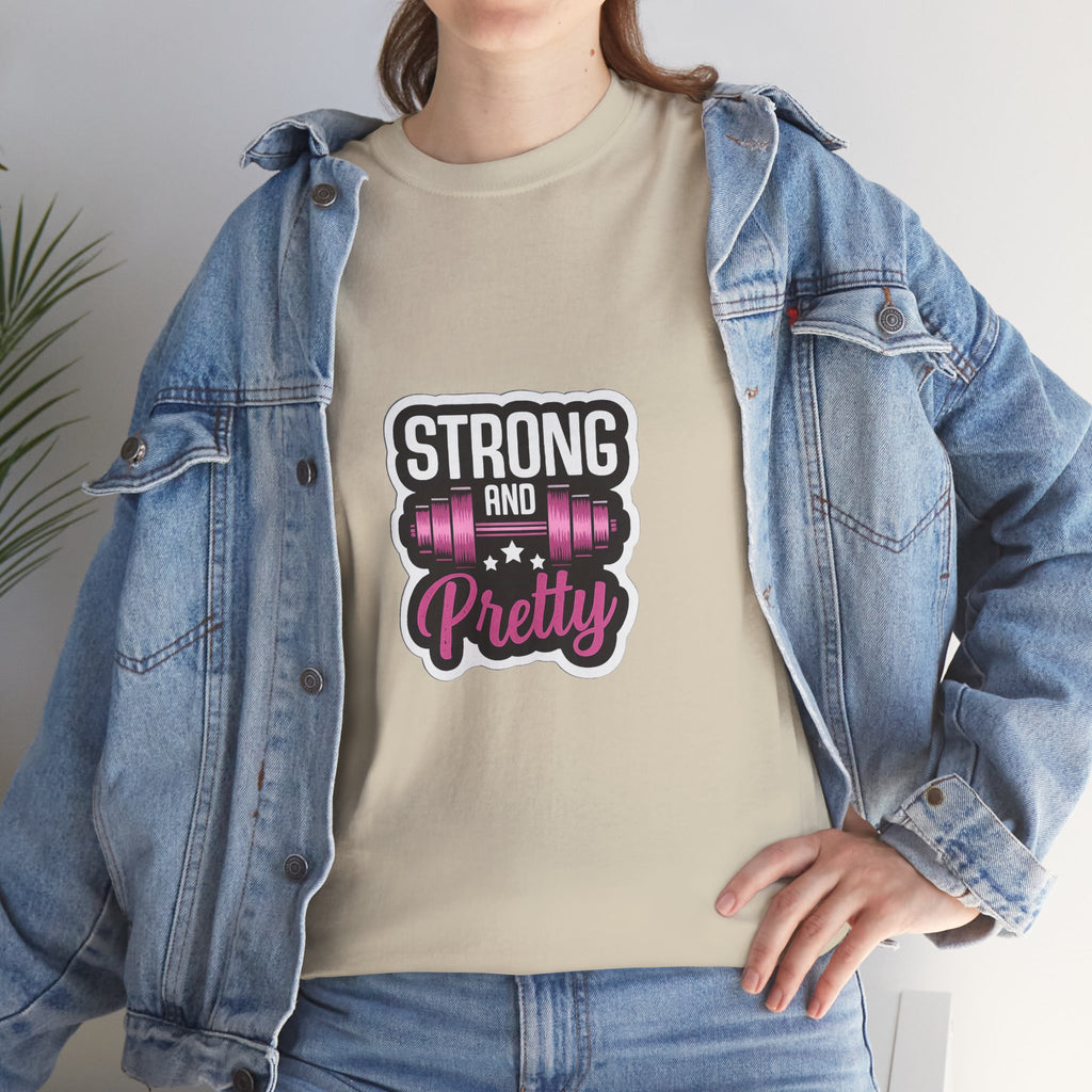 Strong and Pretty Tee — 'Strong and Pretty' Fitness Graphic T-Shirt