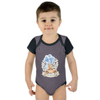 Baby Bodysuit - Blue Teddy Bear with Balloons "Happy Birthday" Infant Onesie