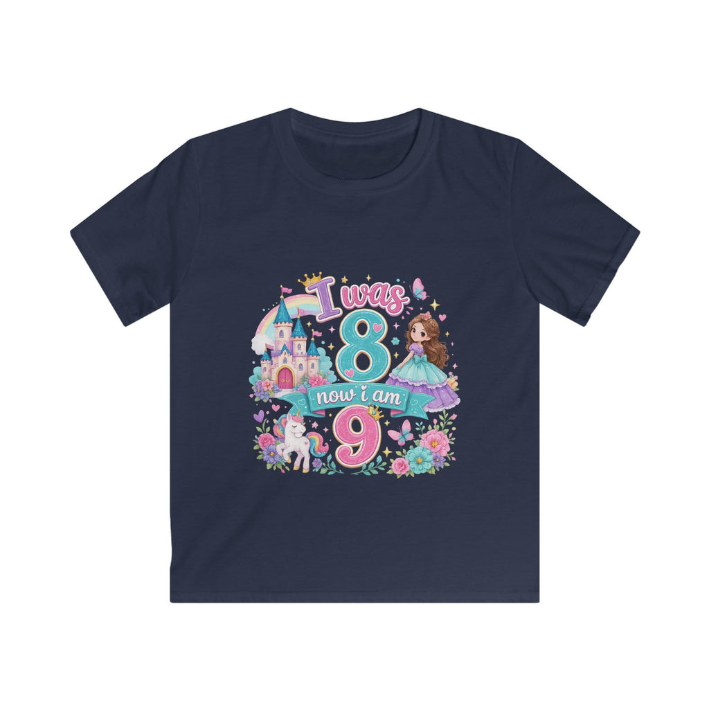 Girls' Princess 8th Birthday T-Shirt — "This Is How I Turn 8" Floral Castle Tee