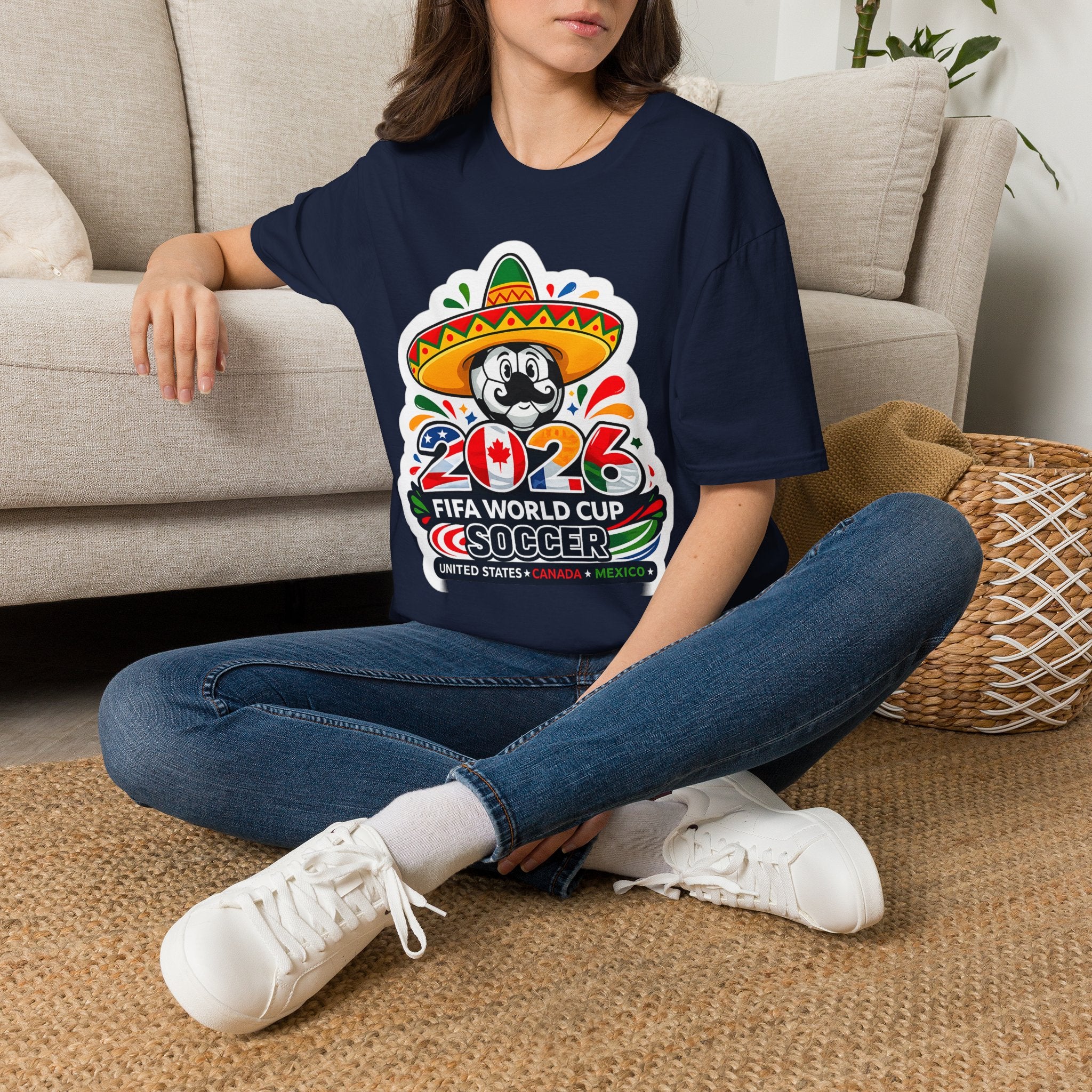 Soccer 2026 Soccer T-Shirt — Colorful Sombrero Mascot Design