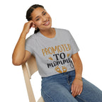 Promoted to Mommy T-Shirt — Pregnancy Announcement Tee with Gold Hearts & Baby Footprints