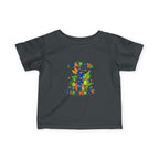 Happy 1st Birthday Infant Tee — Colorful Dino First Birthday Shirt