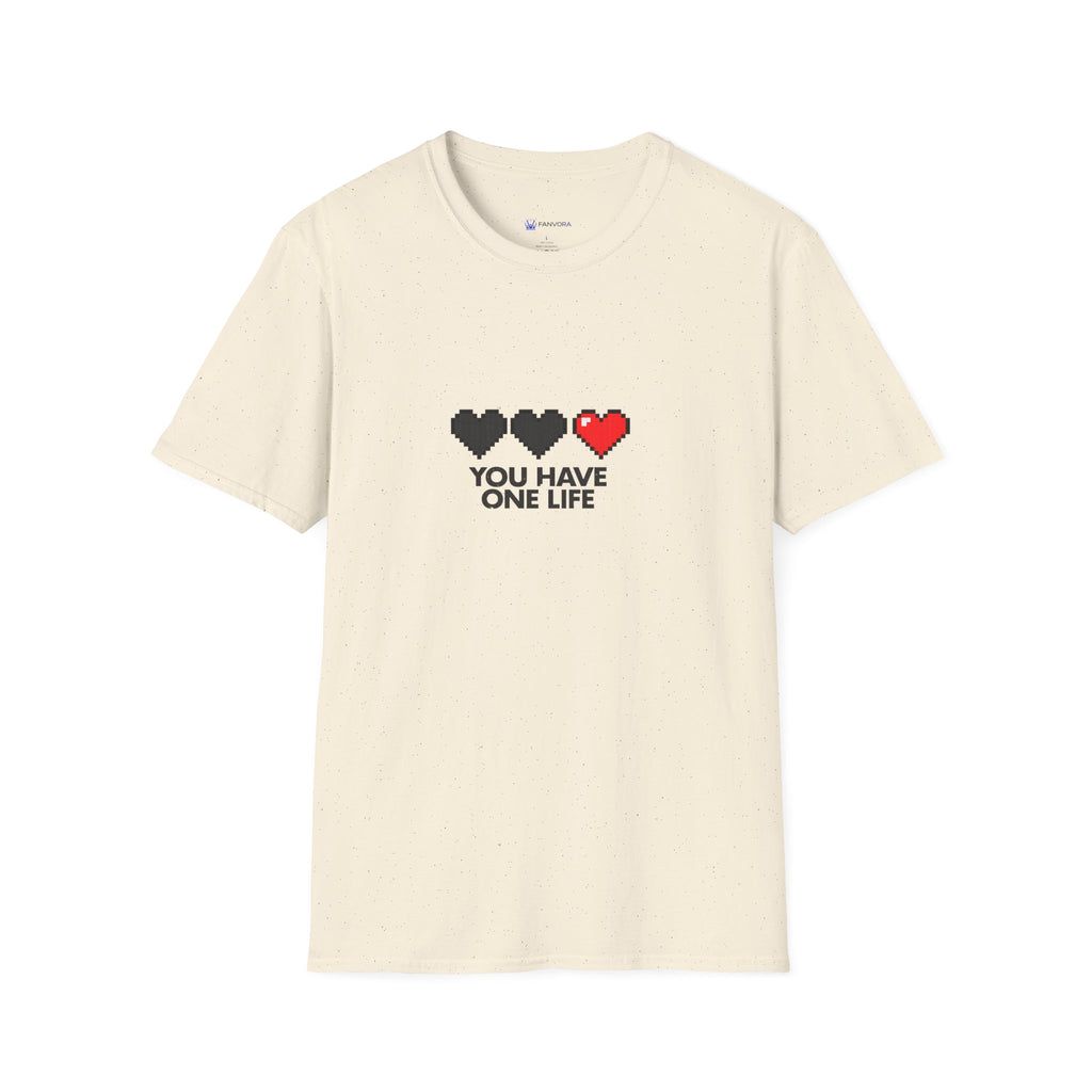 T-Shirt — Pixel Heart "You Have One Life" Graphic Tee