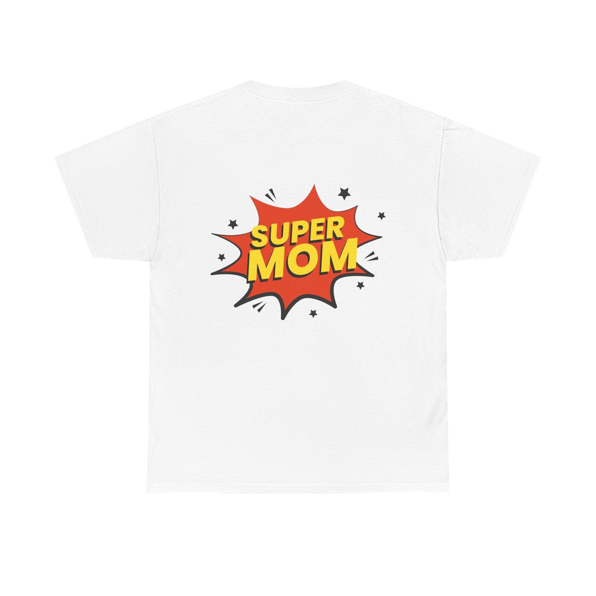 Mom Silhouette Sunset T-Shirt — "Super Mom" Graphic Tee for Mother's Day.