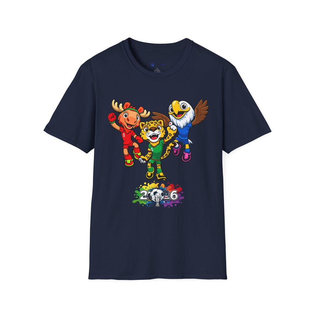 Kids Mascot Team T-Shirt — Cheerful Moose, Cheetah & Eagle Design