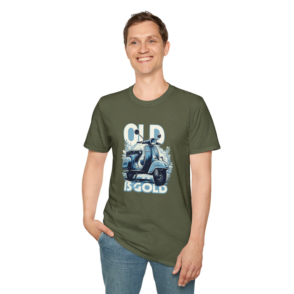 Vintage Scooter T‑Shirt — "Old Is Gold" Retro Vespa Tee