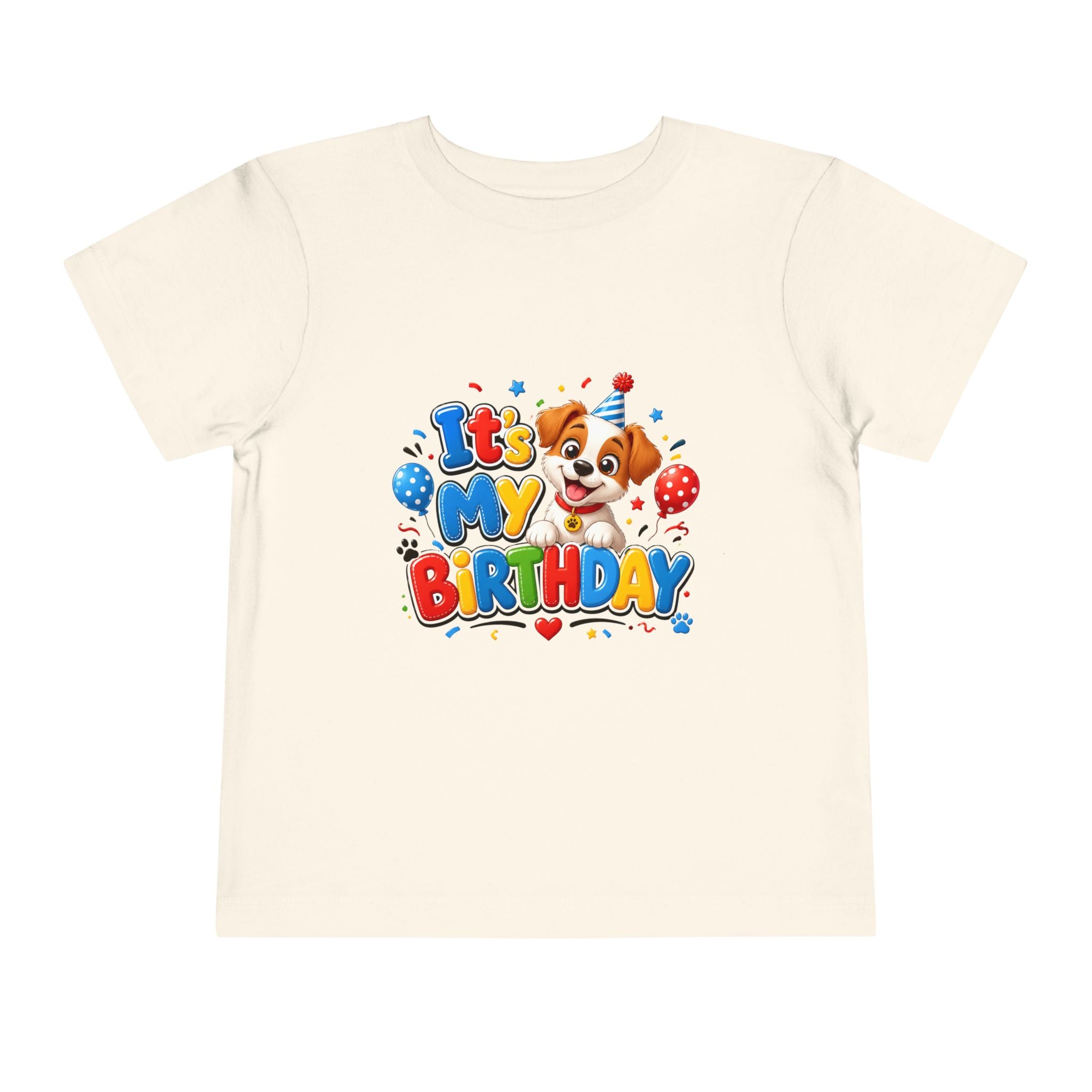 Toddler Birthday Tee — "It's My Birthday" Puppy Party Shirt