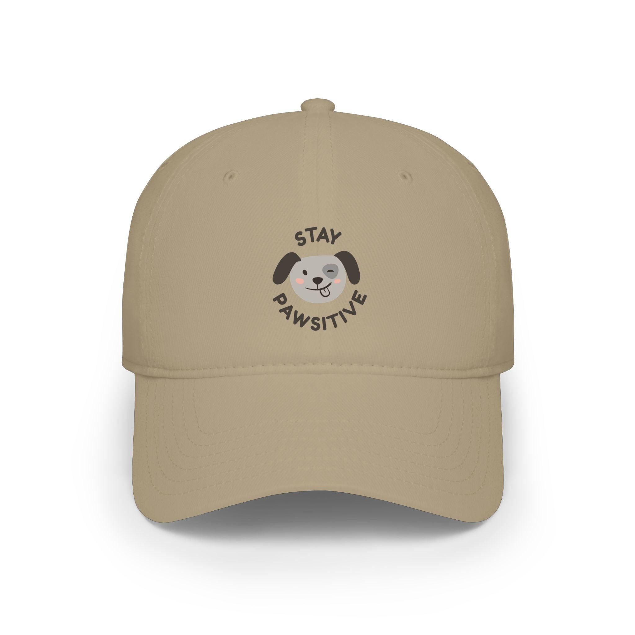 Stay Pawsitive dog embroidered baseball cap