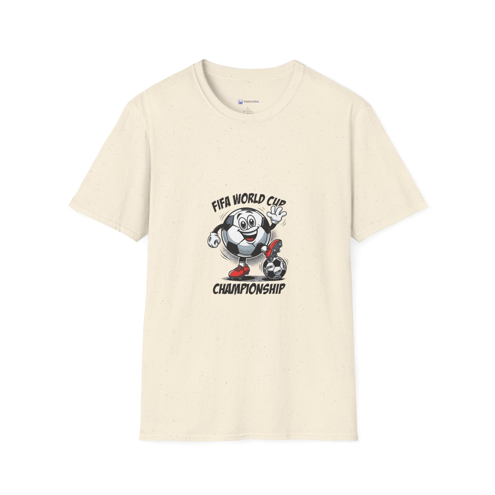 SPORTS comic style Cartoon Mascot T-Shirt — Championship Soccer Tee