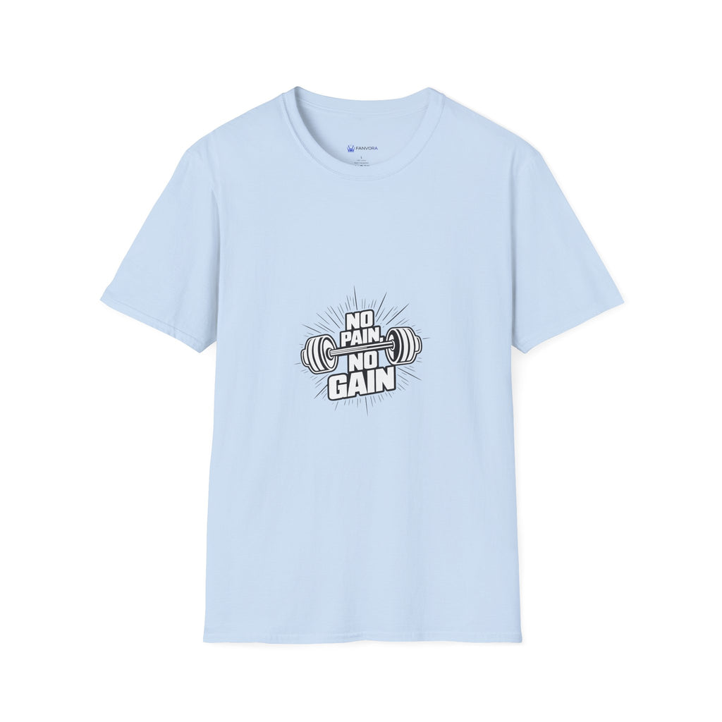 No Pain No Gain Barbell T-Shirt — Fitness Gym Workout Tee
