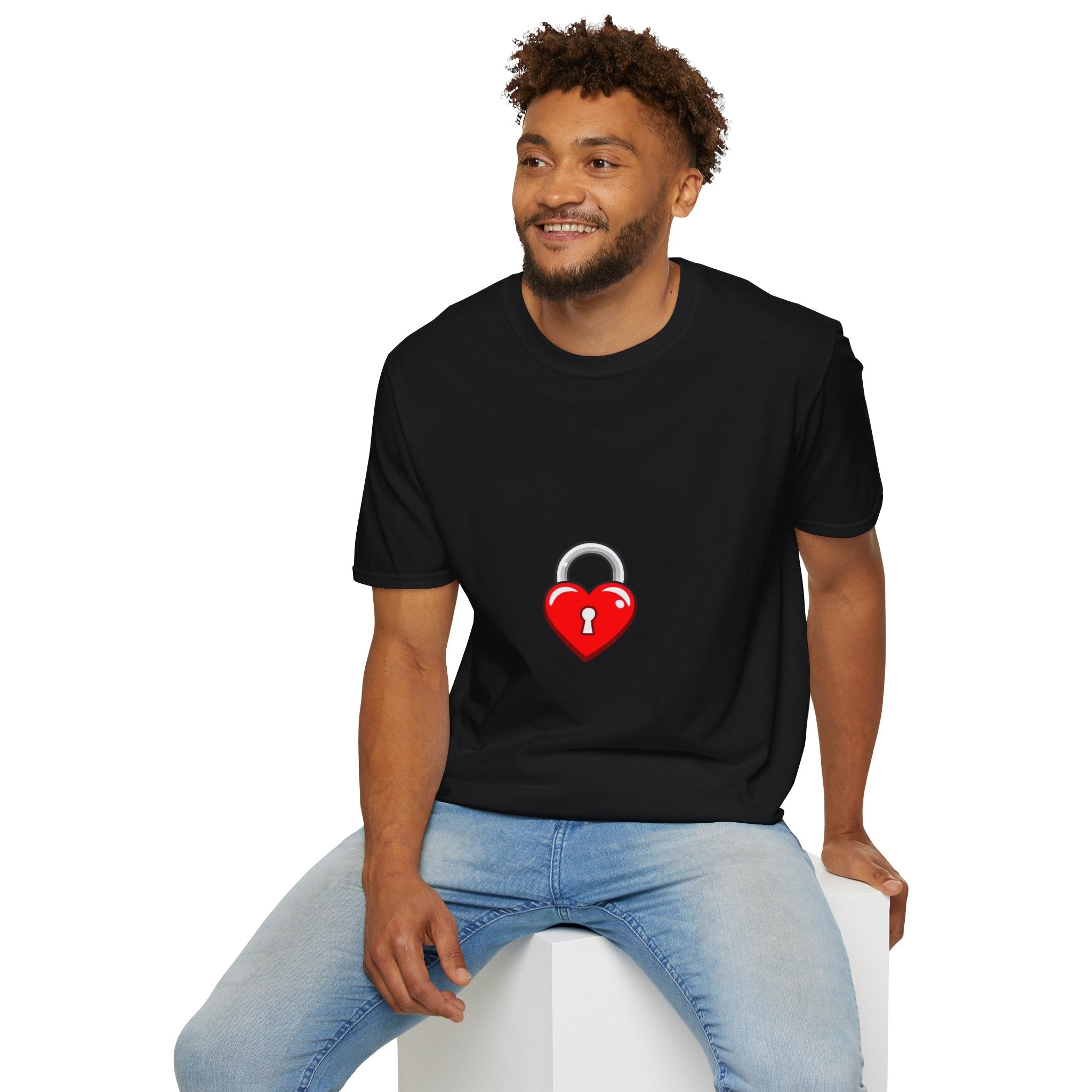 Heart Lock T-Shirt — Cute Red Heart Padlock Graphic Tee for Valentine’s Day