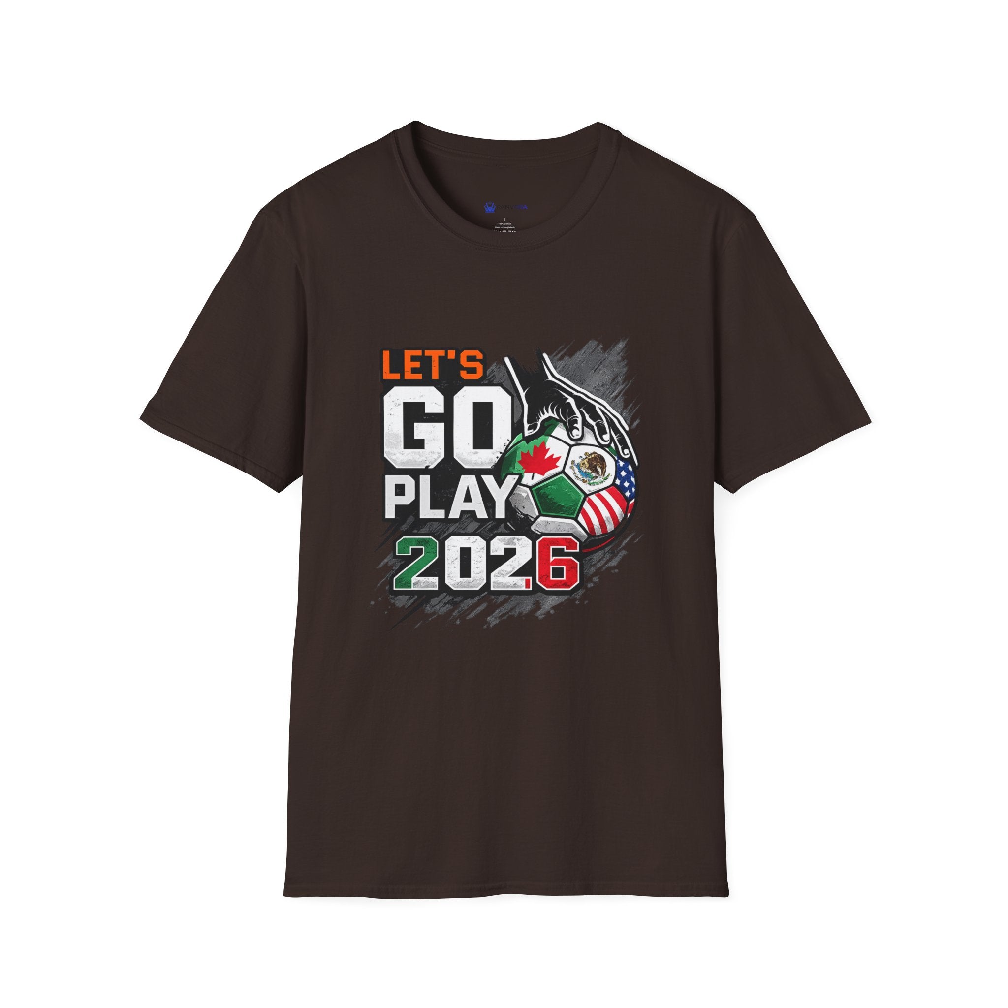 Let's Go Play 2026 Soccer T-Shirt — International Flags Tournament Tee