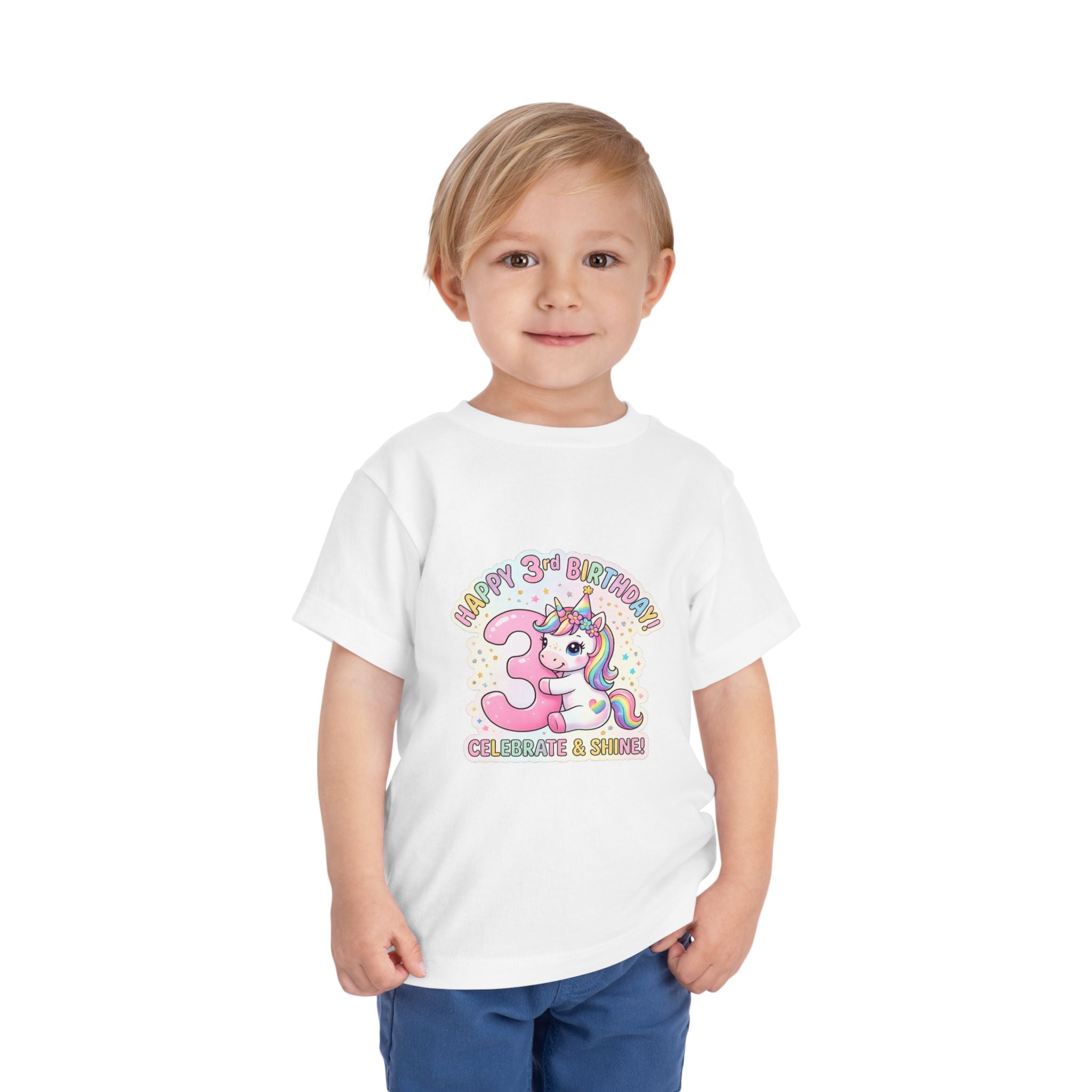Toddler Unicorn 3rd Birthday Tee — "Happy 3rd Birthday!" Celebrate & Sparkle