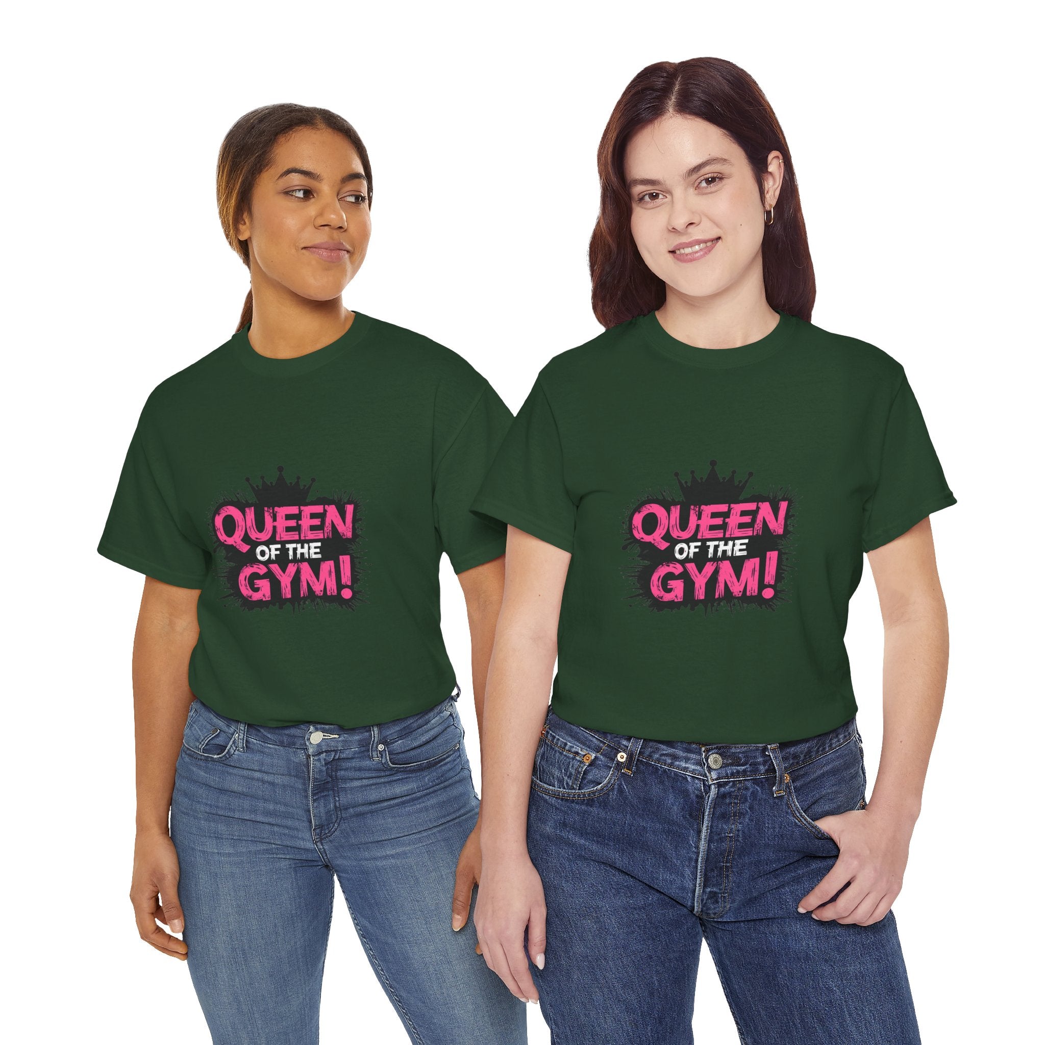 Queen of the Gym T-Shirt — Pink Crown Fitness Tee