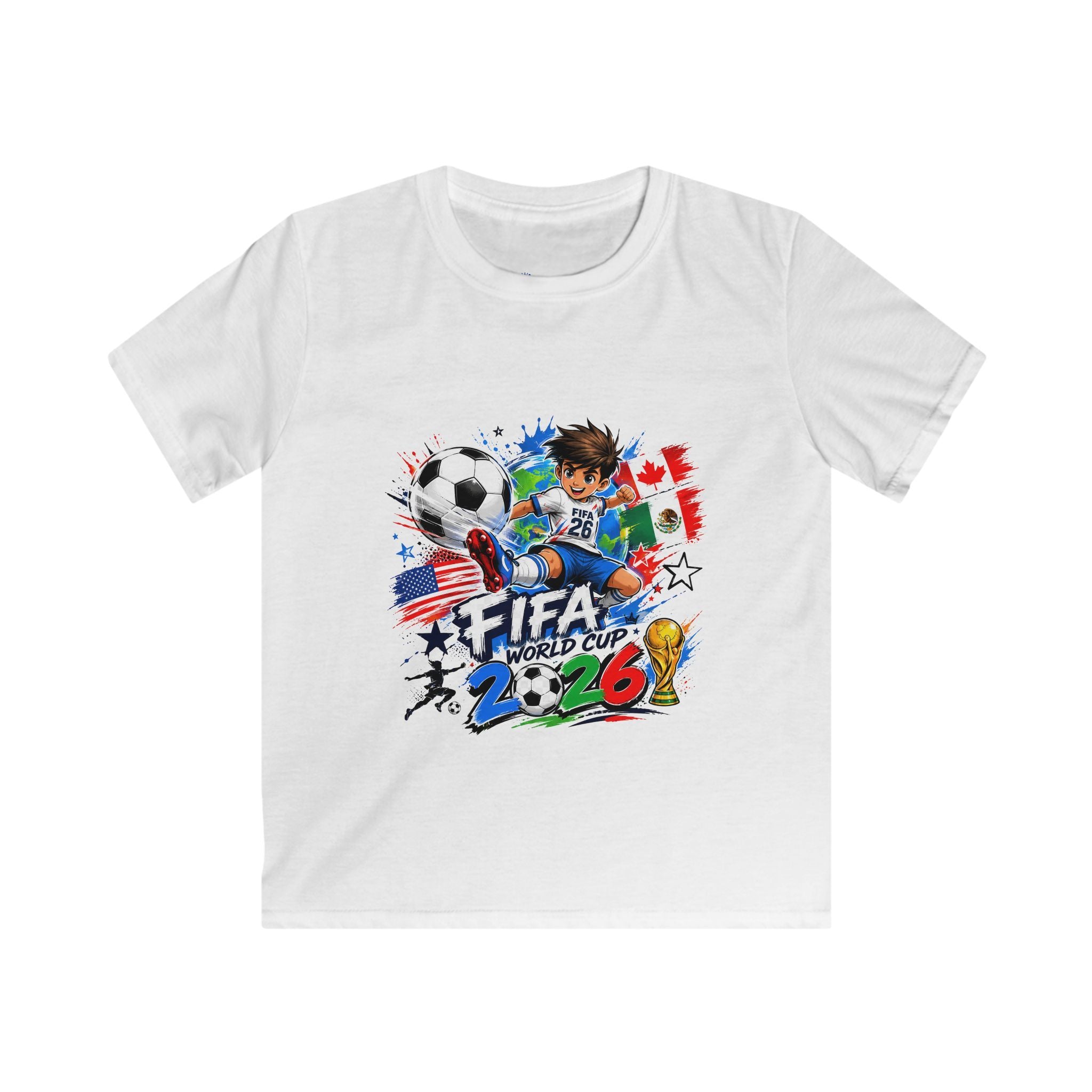 Kids Soccer  2026 Tee cartoon character